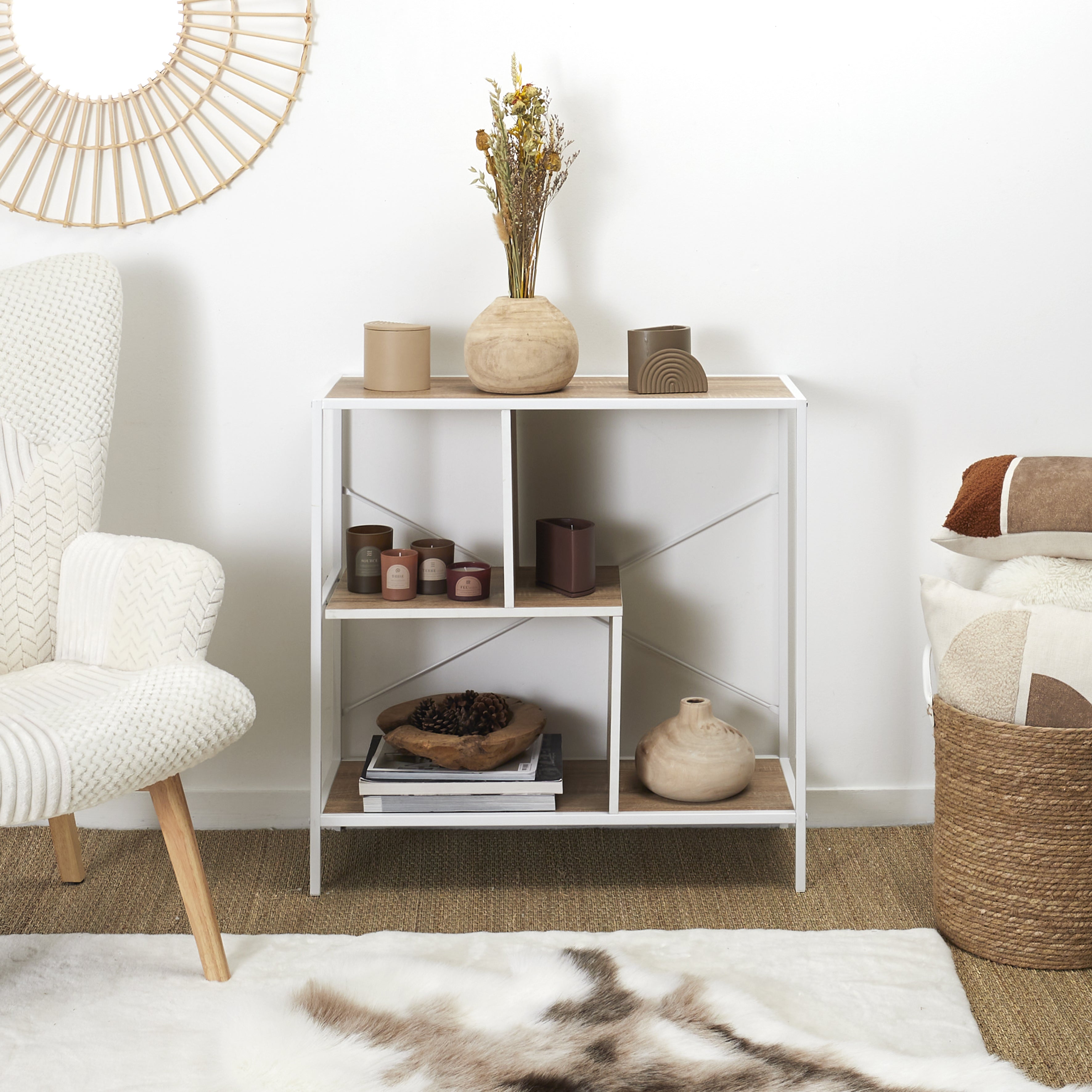 ETAGERE EDISON BLANC 80X30X79.5CM
