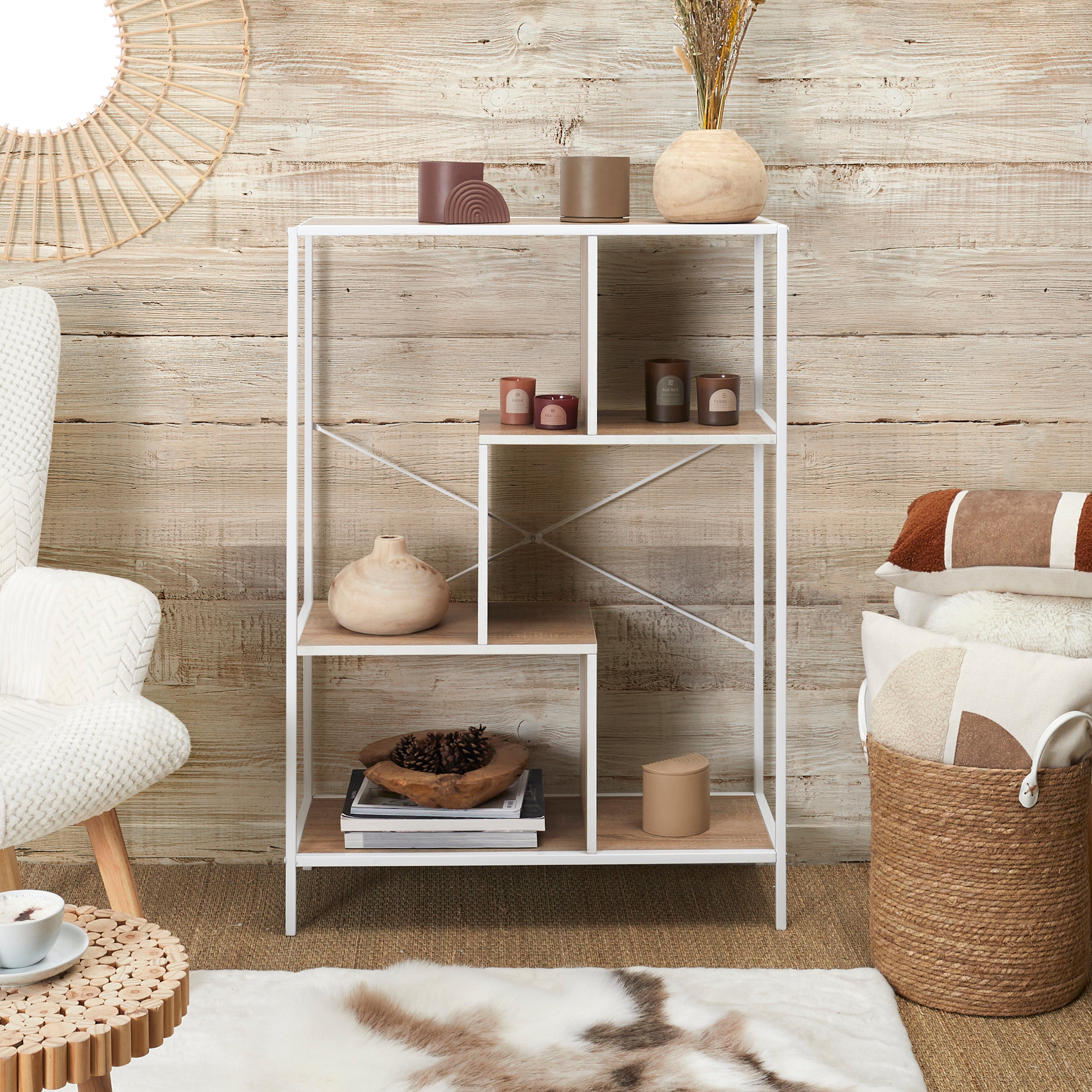 ETAGERE EDISON BLANC 80X30X113CM