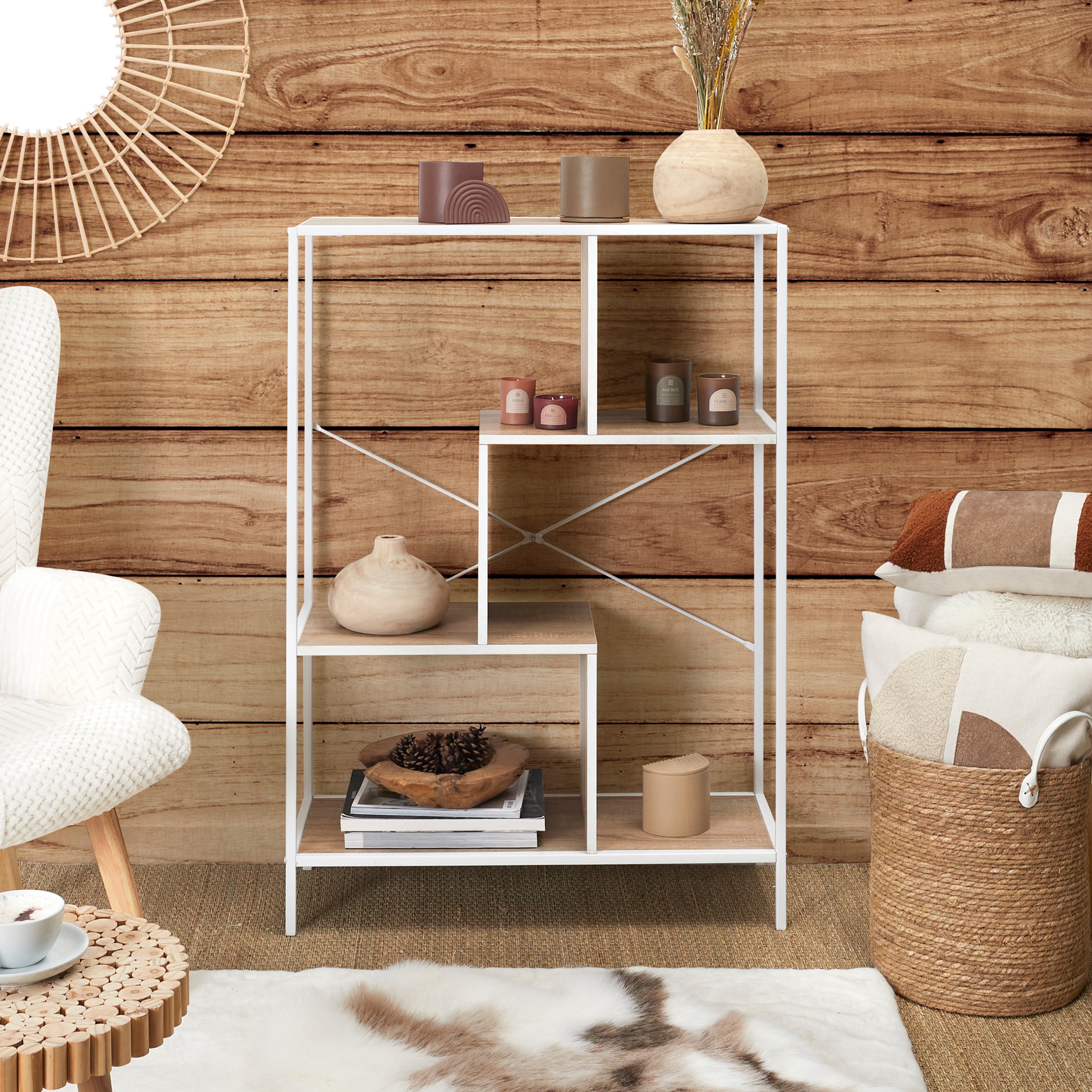 ETAGERE EDISON BLANC 80X30X113CM