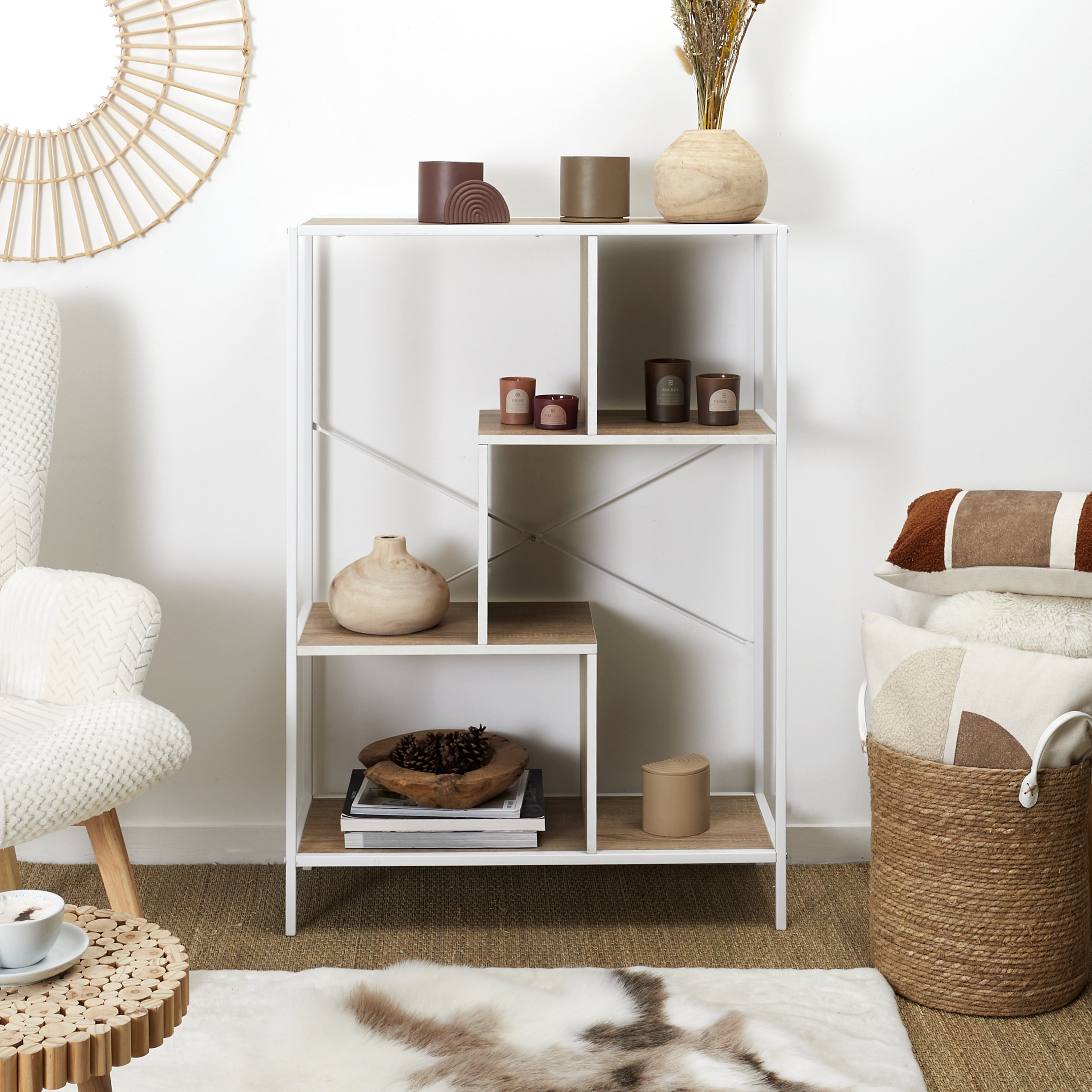 ETAGERE EDISON BLANC 80X30X113CM