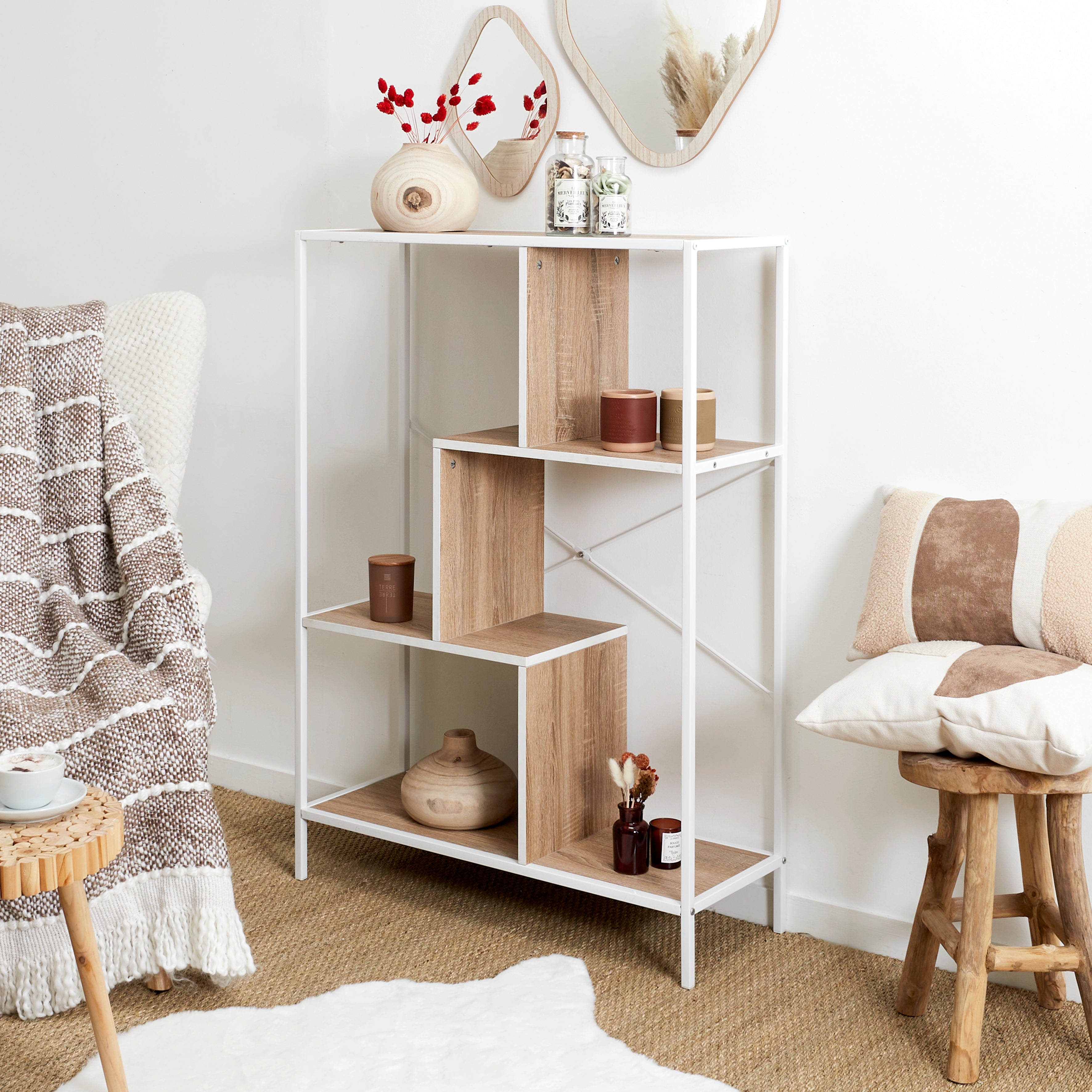 ETAGERE EDISON BLANC 80X30X113CM