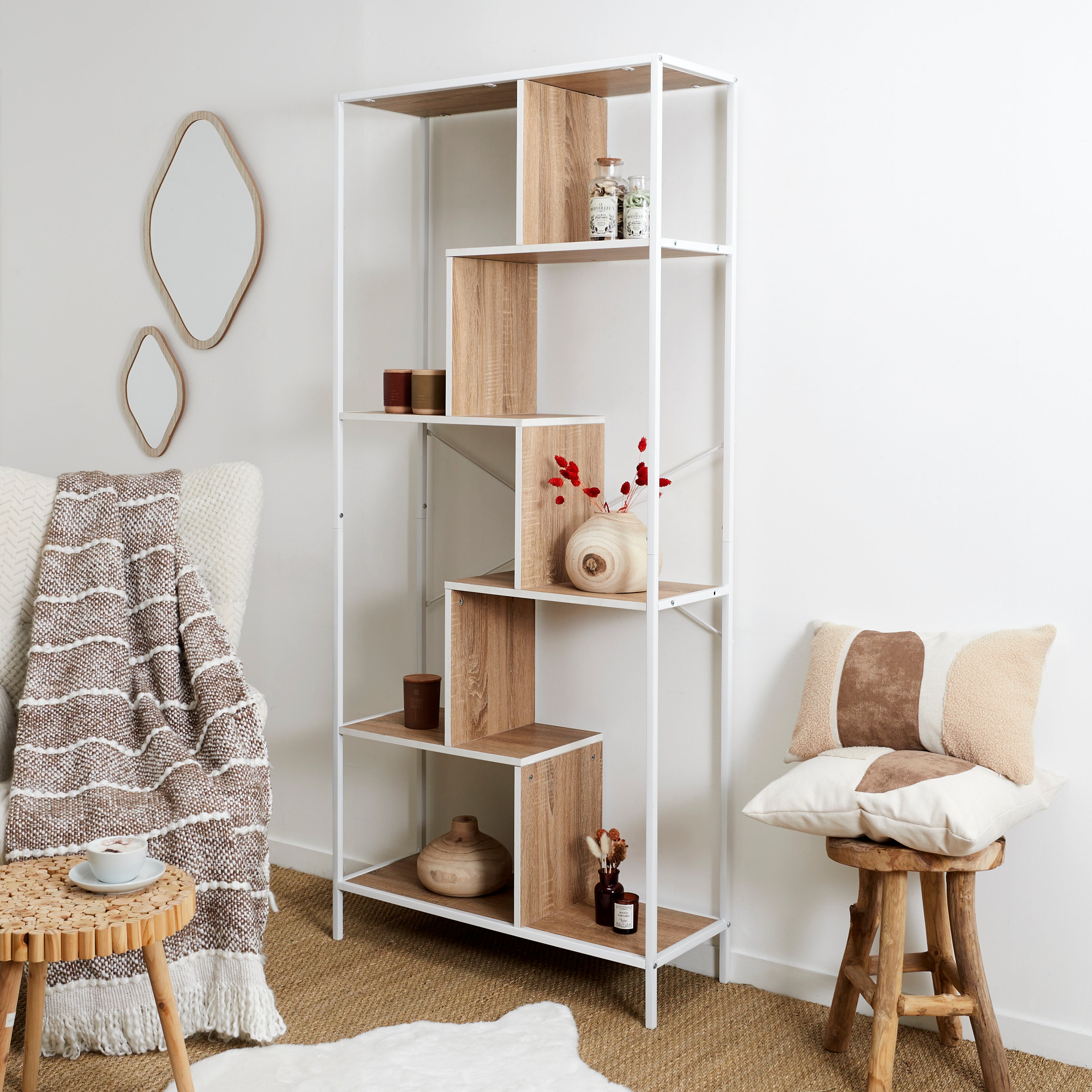 ETAGERE EDISON BLANC 80X30X180CM