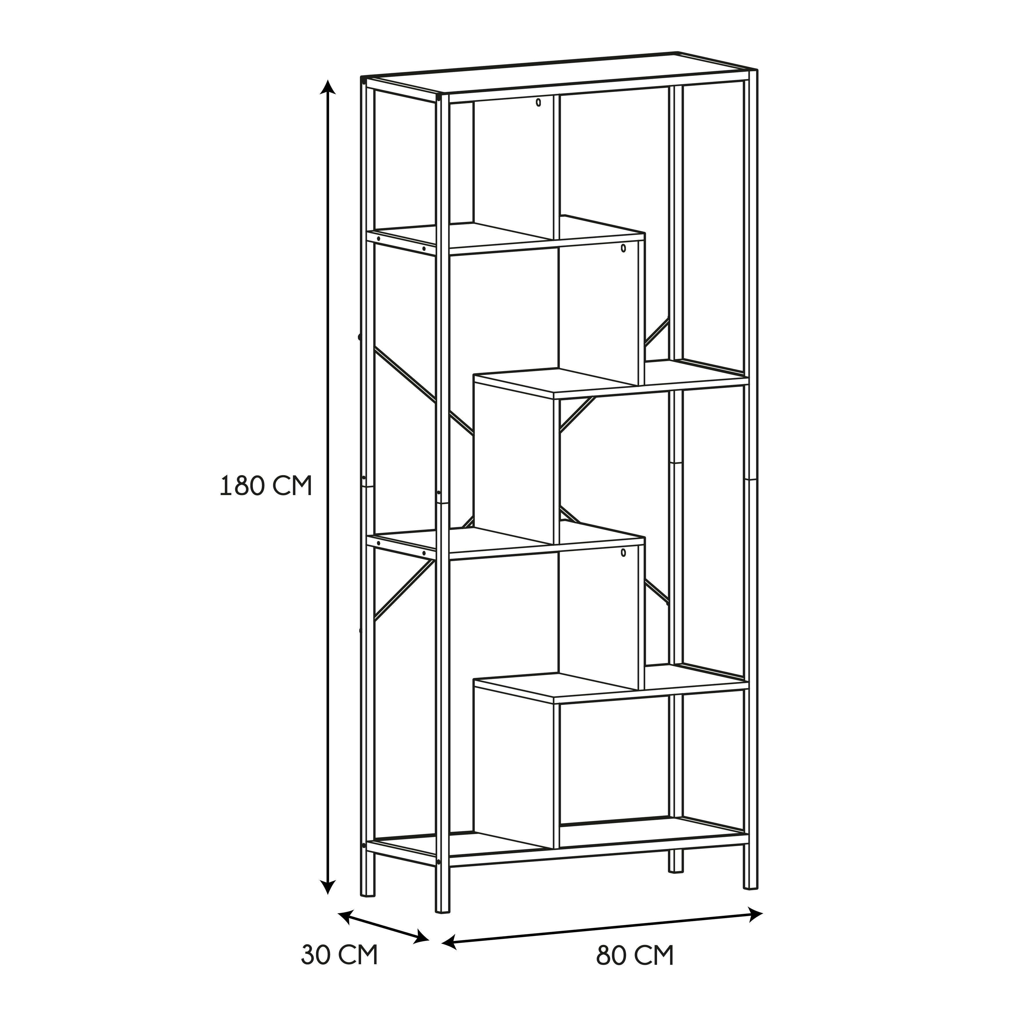 ETAGERE EDISON BLANC 80X30X180CM