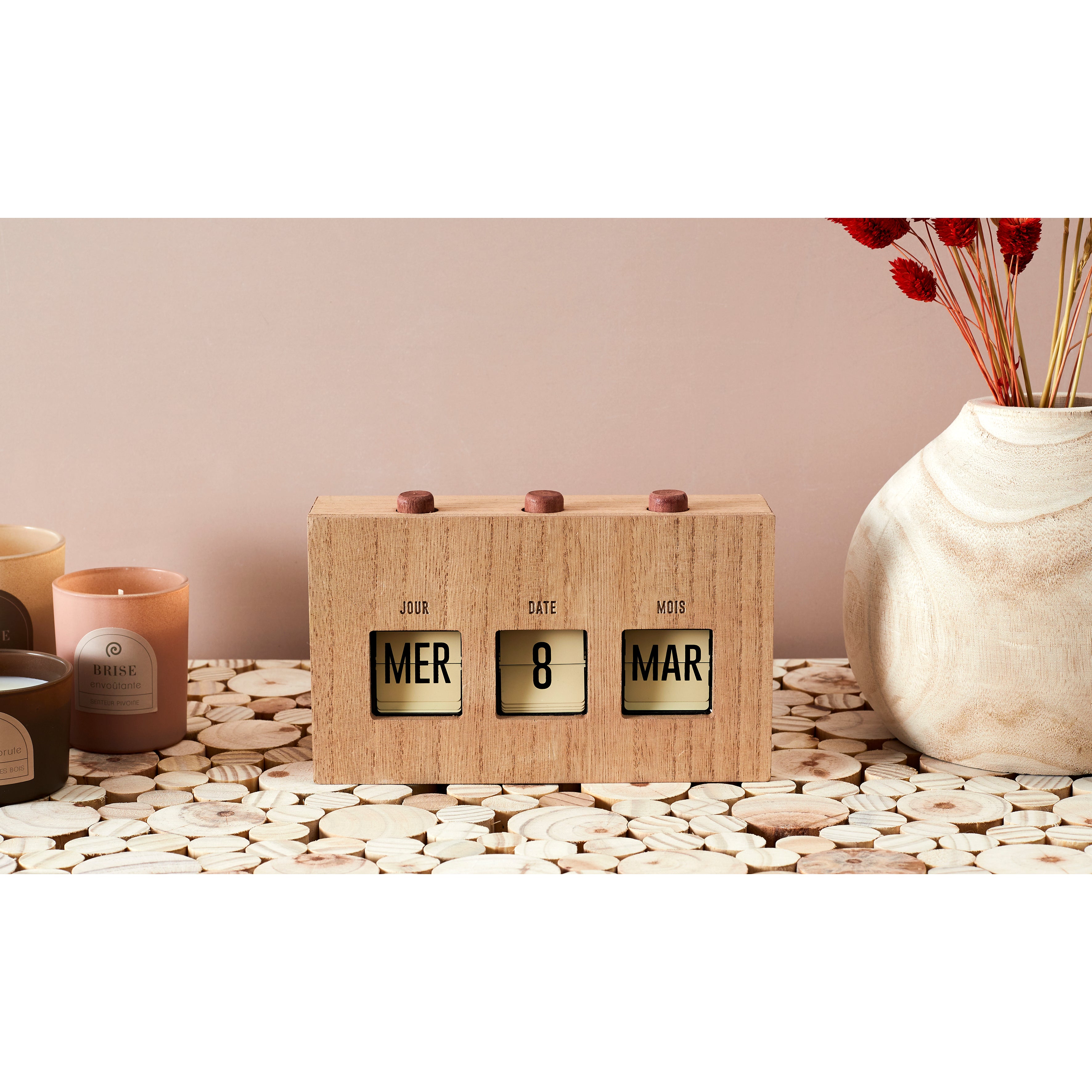 CALENDRIER FLIP FLAP DECO EFFET BOIS
