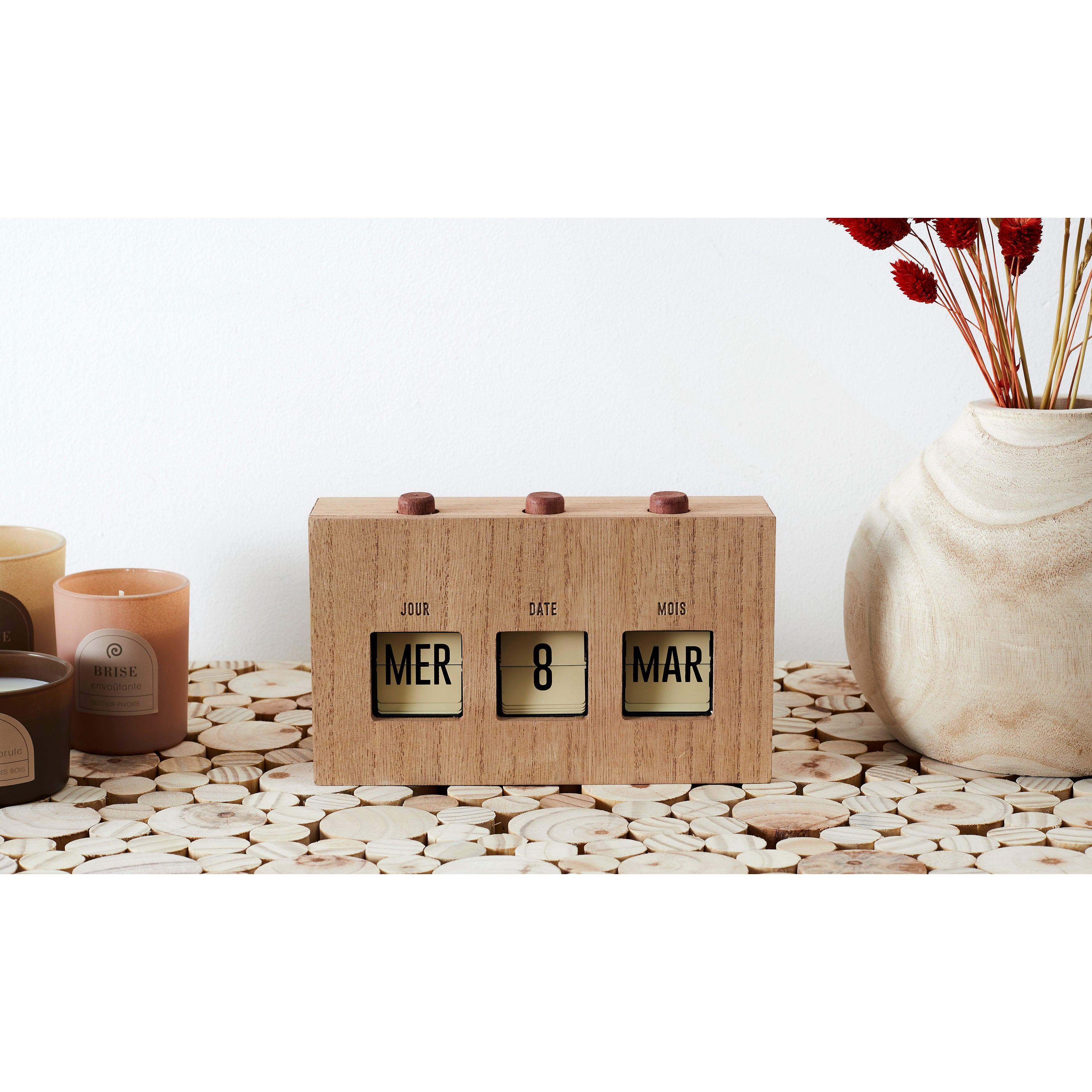 CALENDRIER FLIP FLAP DECO EFFET BOIS