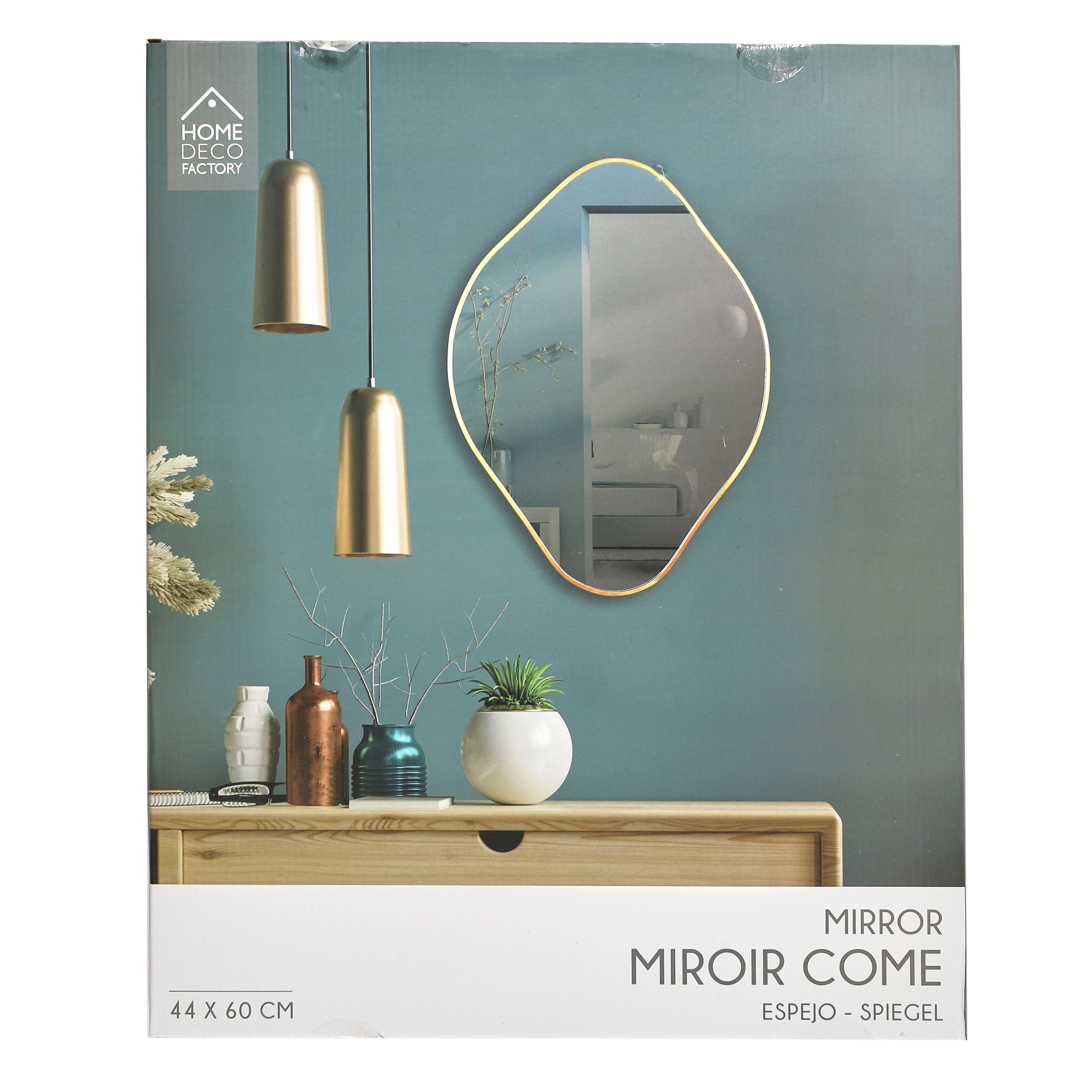 MIROIR DECO CONTOUR DORE LOSANGE H60CM COME