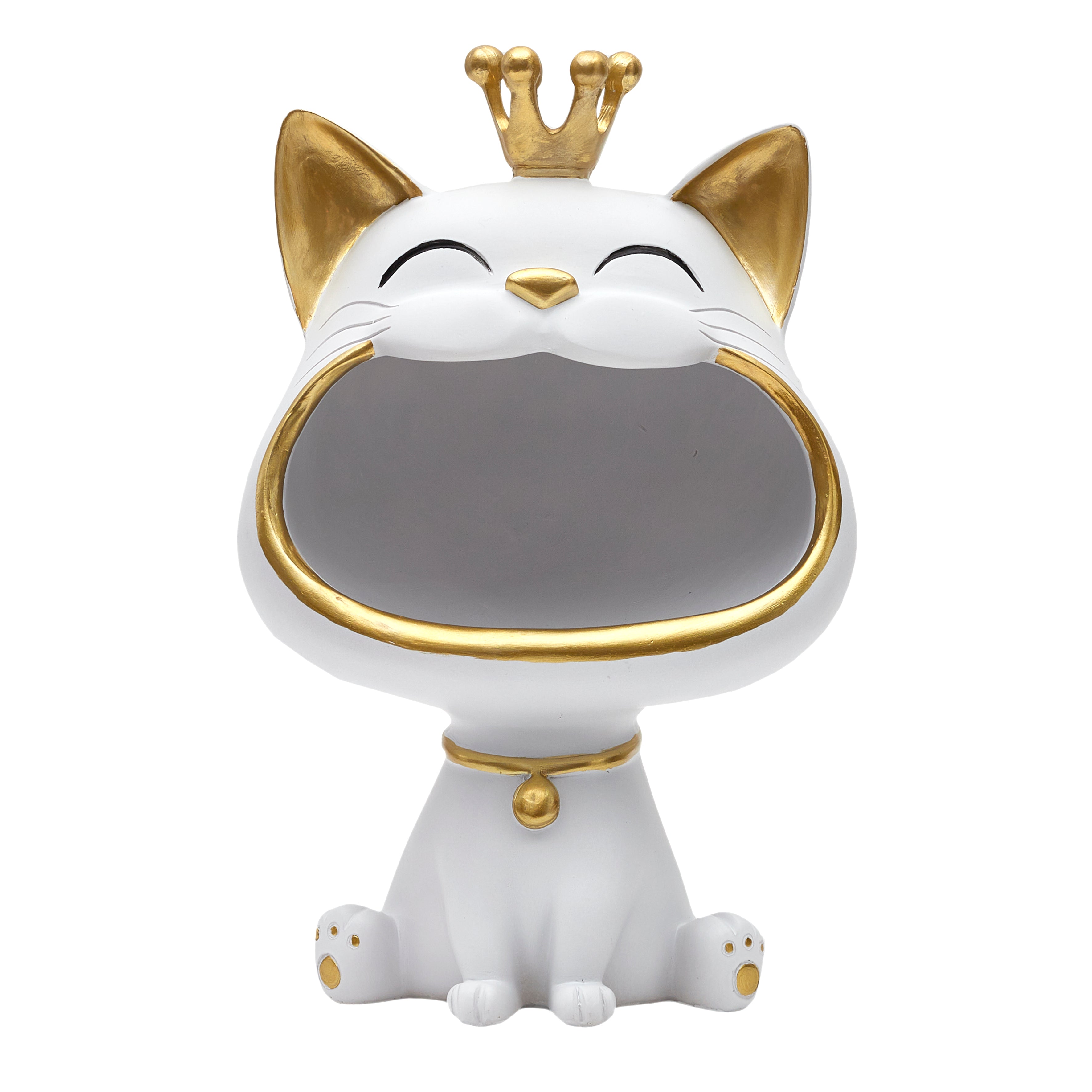 STATUE CHAT BLANC VIDE POCHE