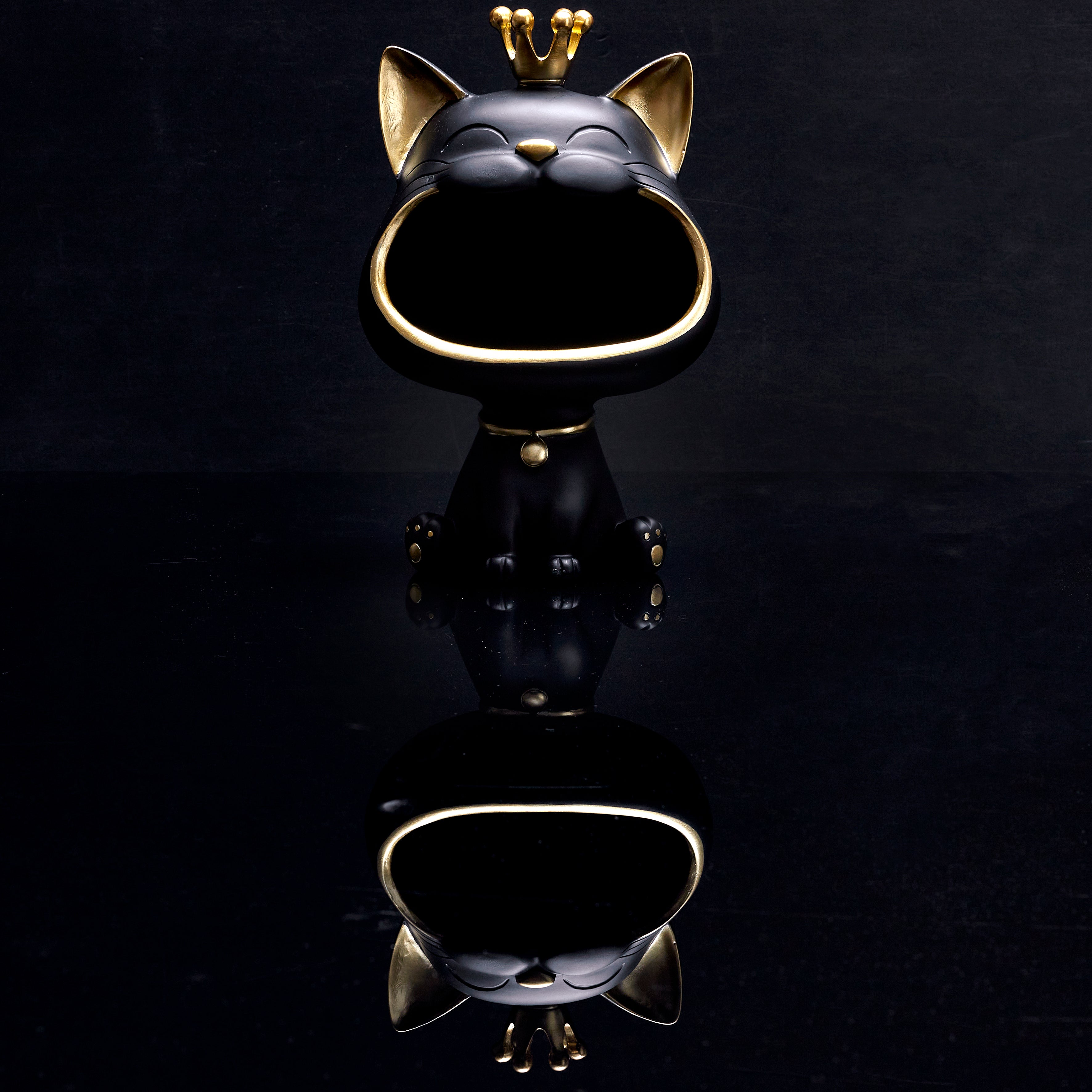 STATUE CHAT NOIR VIDE POCHE