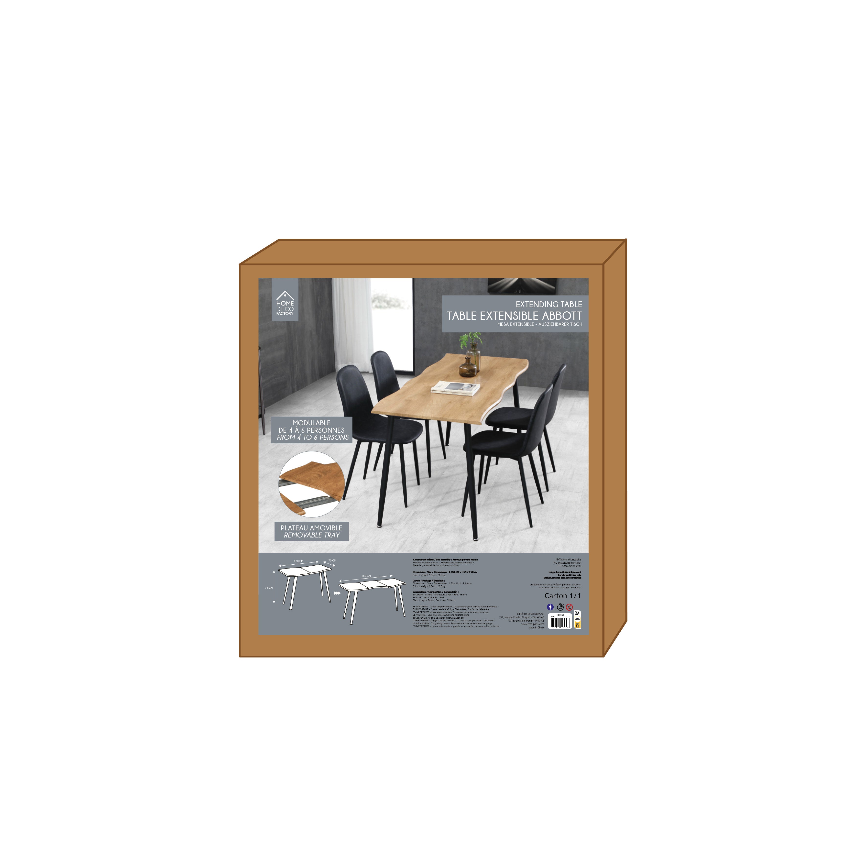 TABLE EXTENSIBLE 4 A 6 PERSONNES FOREST