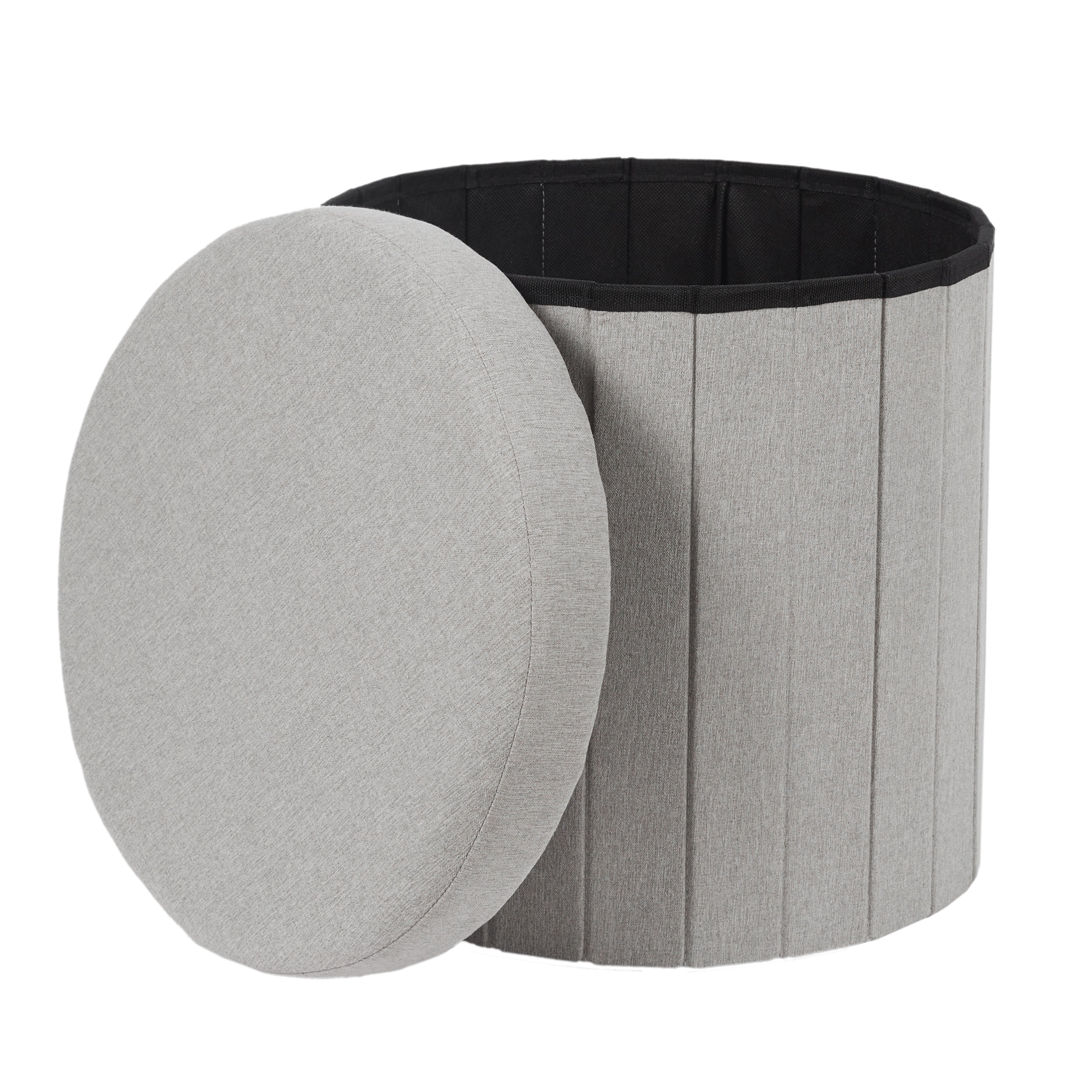 COFFRE POUF PLIABLE GRIS PILLS