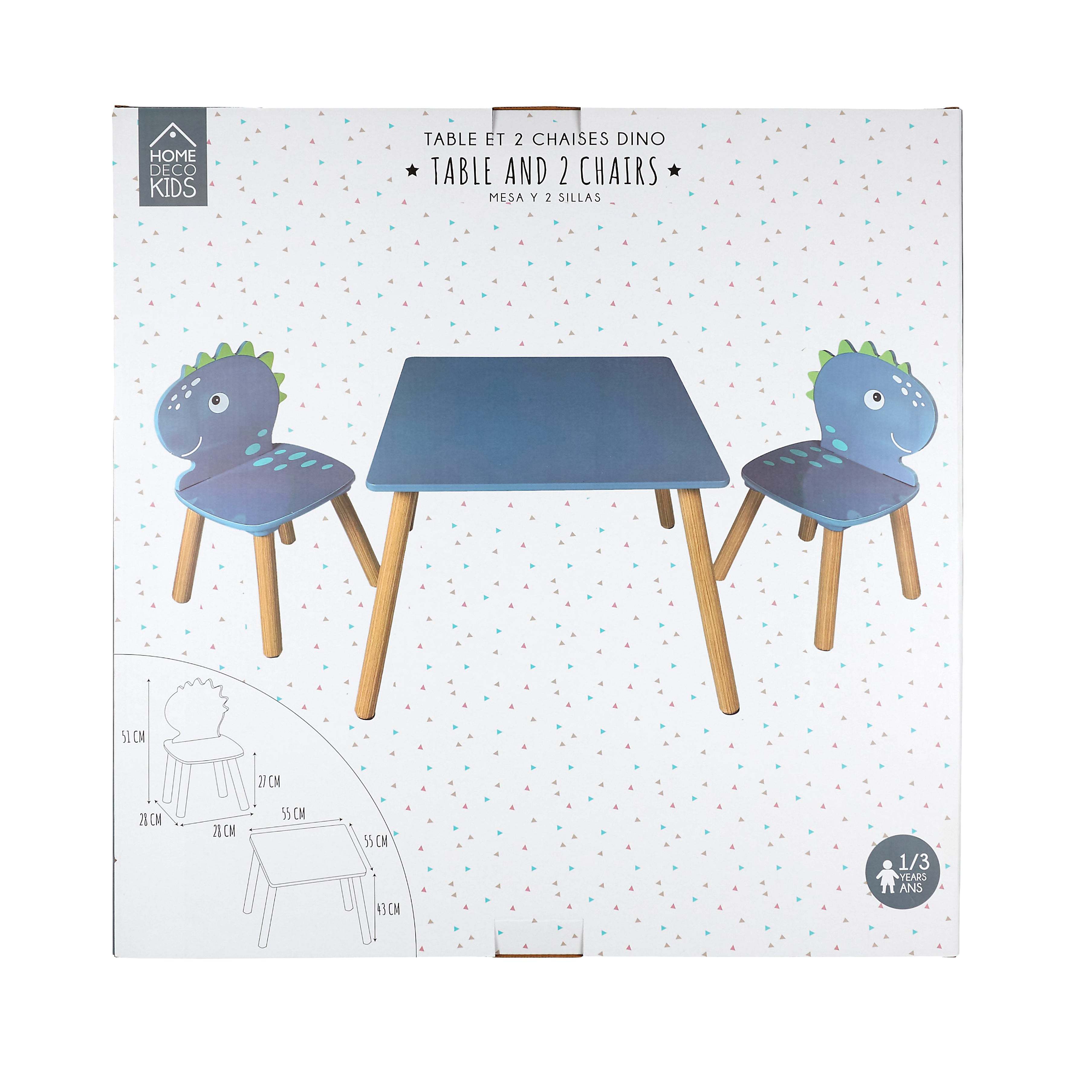 TABLE ET 2 CHAISES DINO