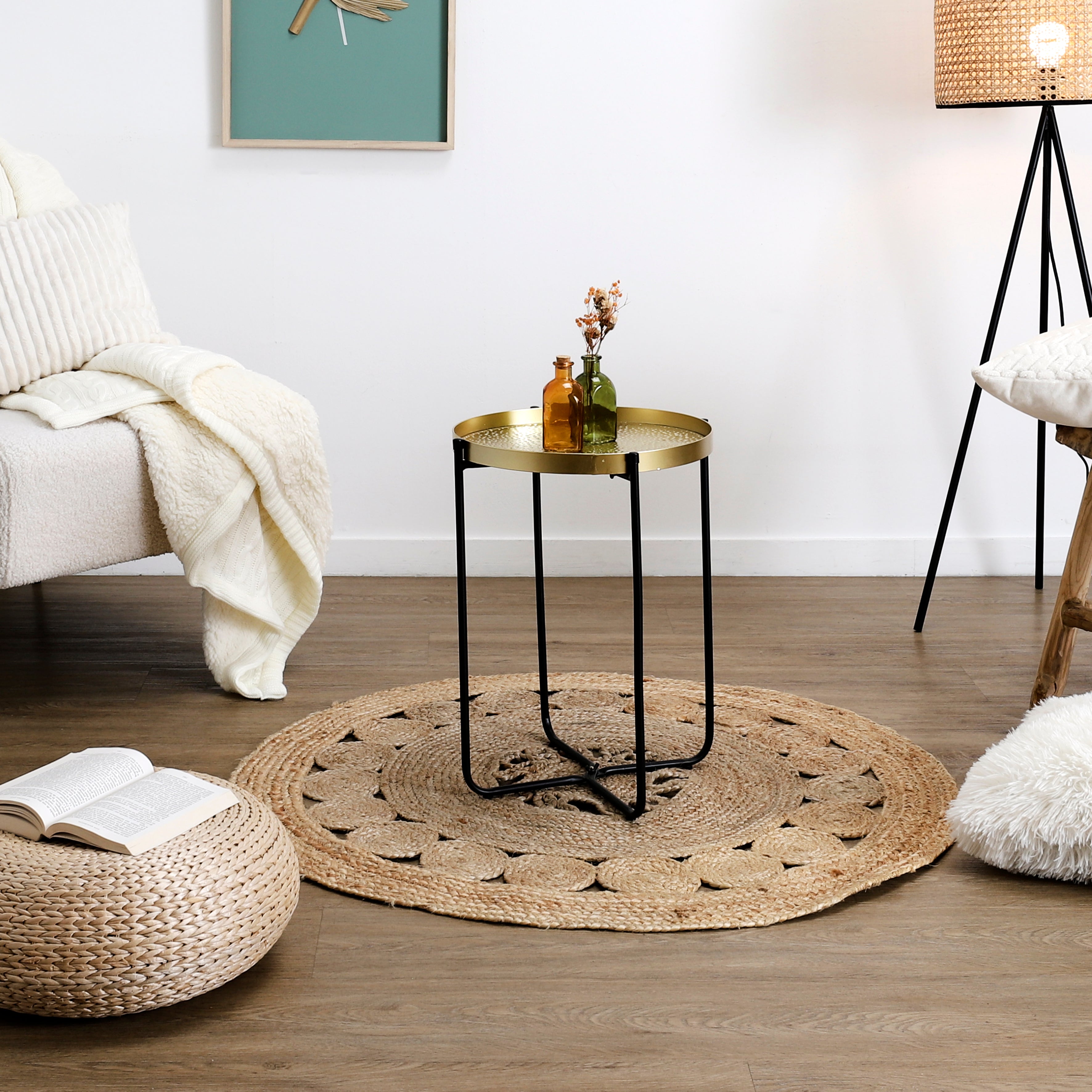TABLE D APPOINT METAL MARTELE ALIA D35CM