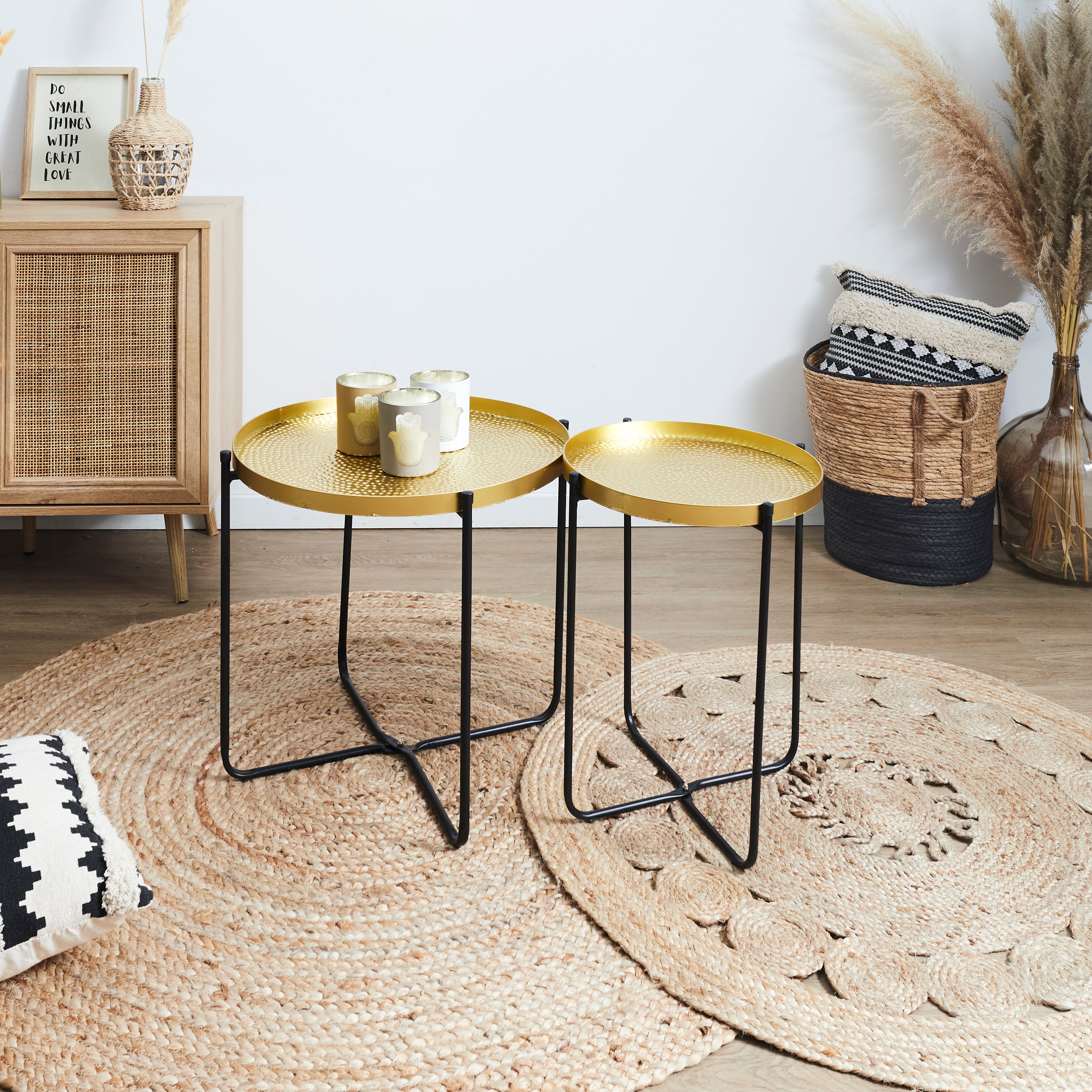 TABLE D APPOINT METAL MARTELE ALIA D35CM