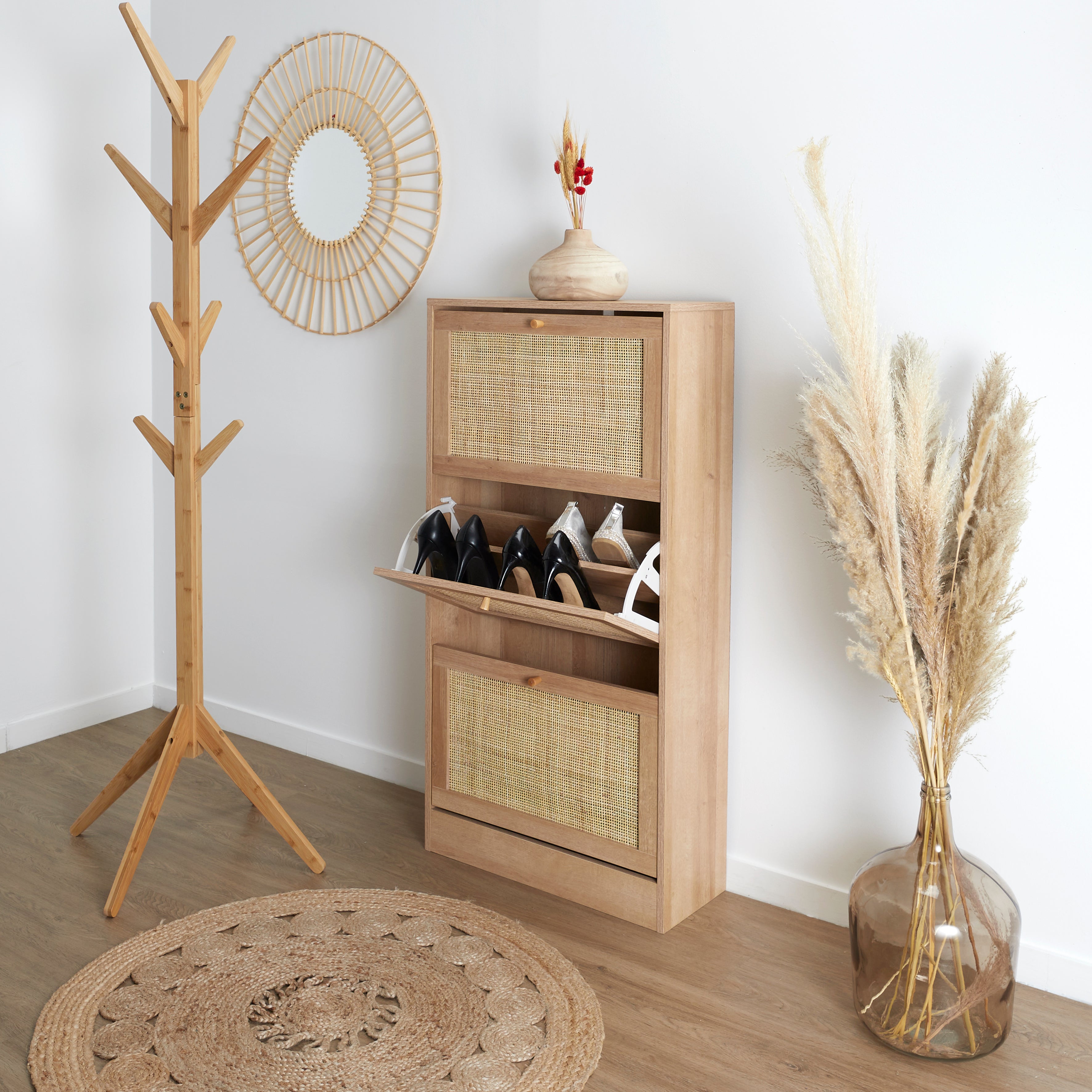 MEUBLE A CHAUSSURE 3 PORTES BALI