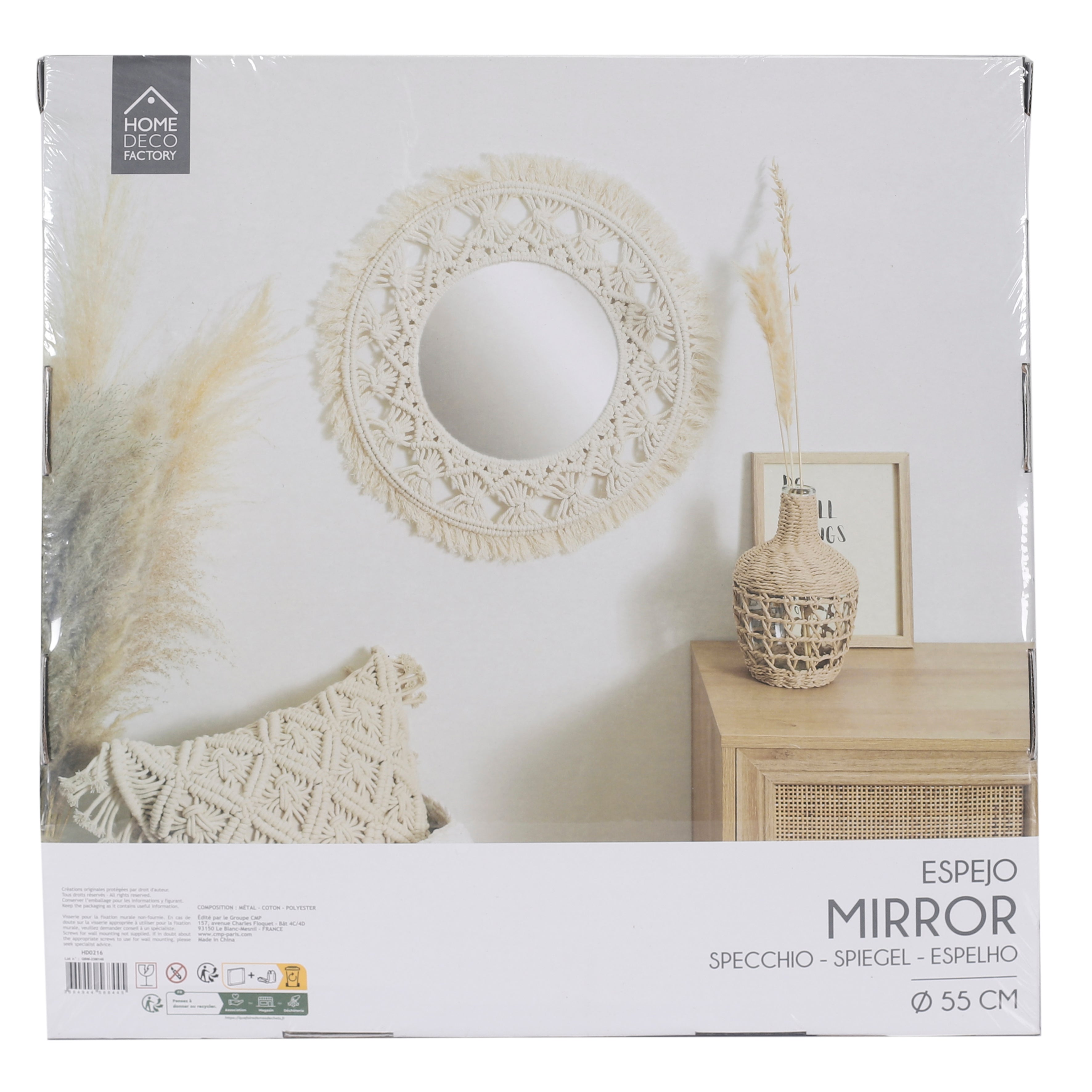 MIROIR D55CM BOHO