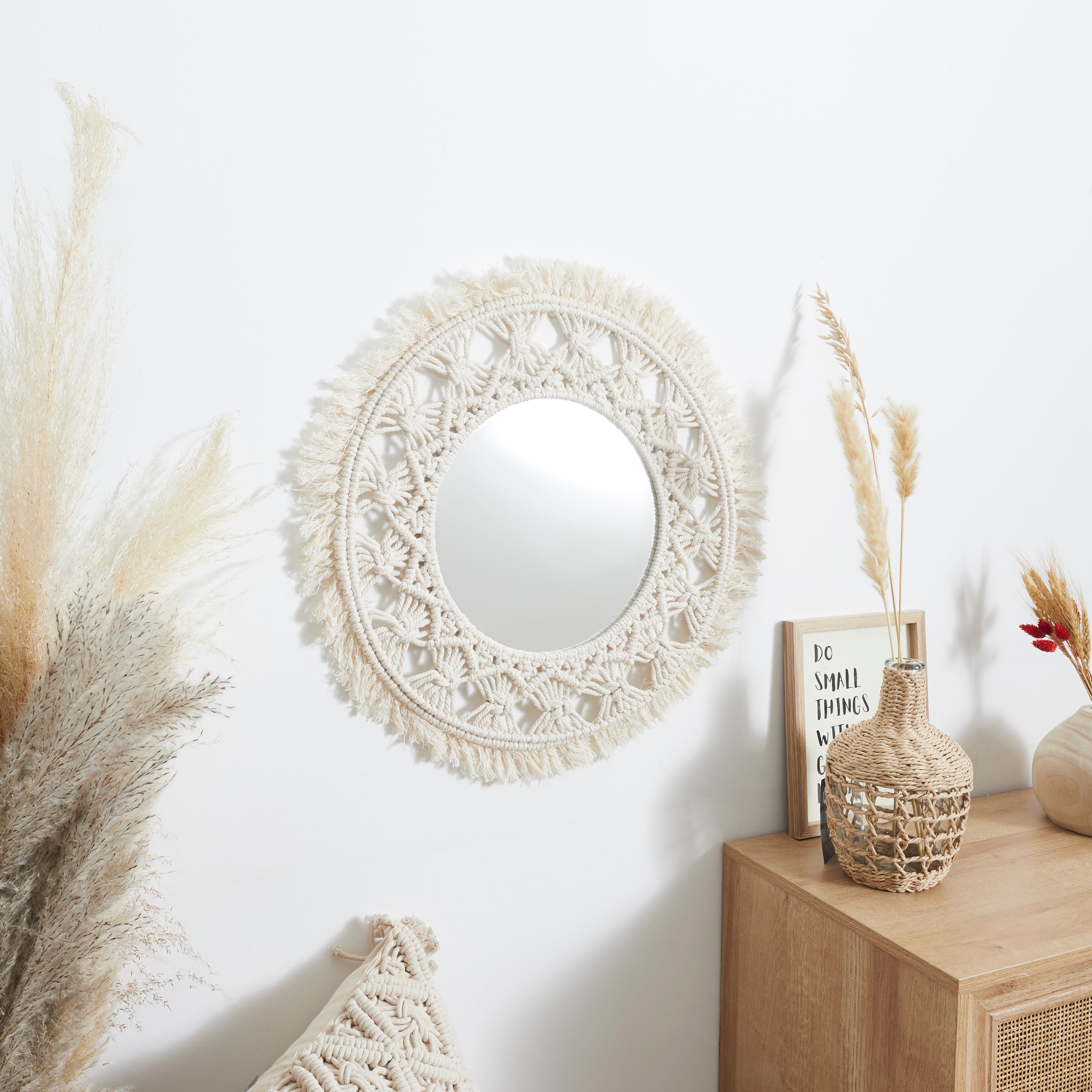 MIROIR D55CM BOHO