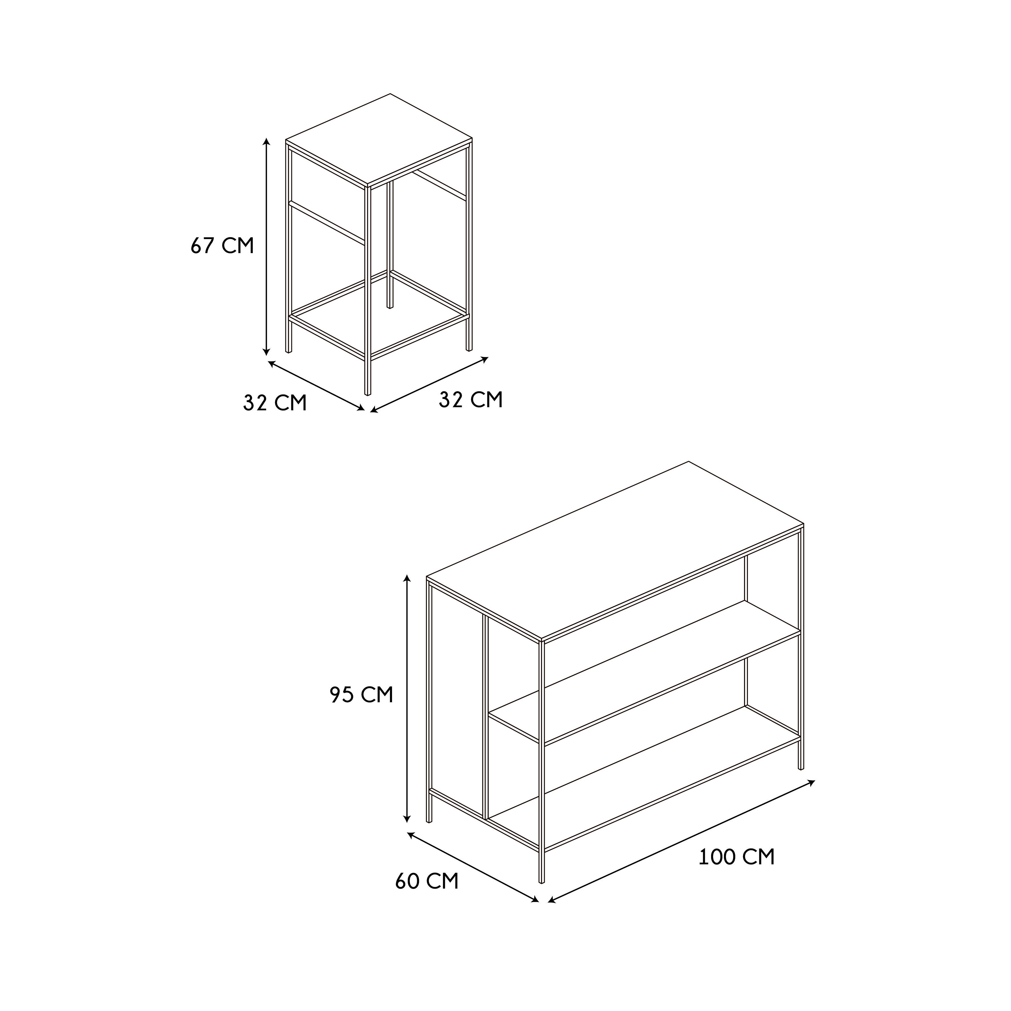 TABLE ILOT 2 TABOURETS LOKA