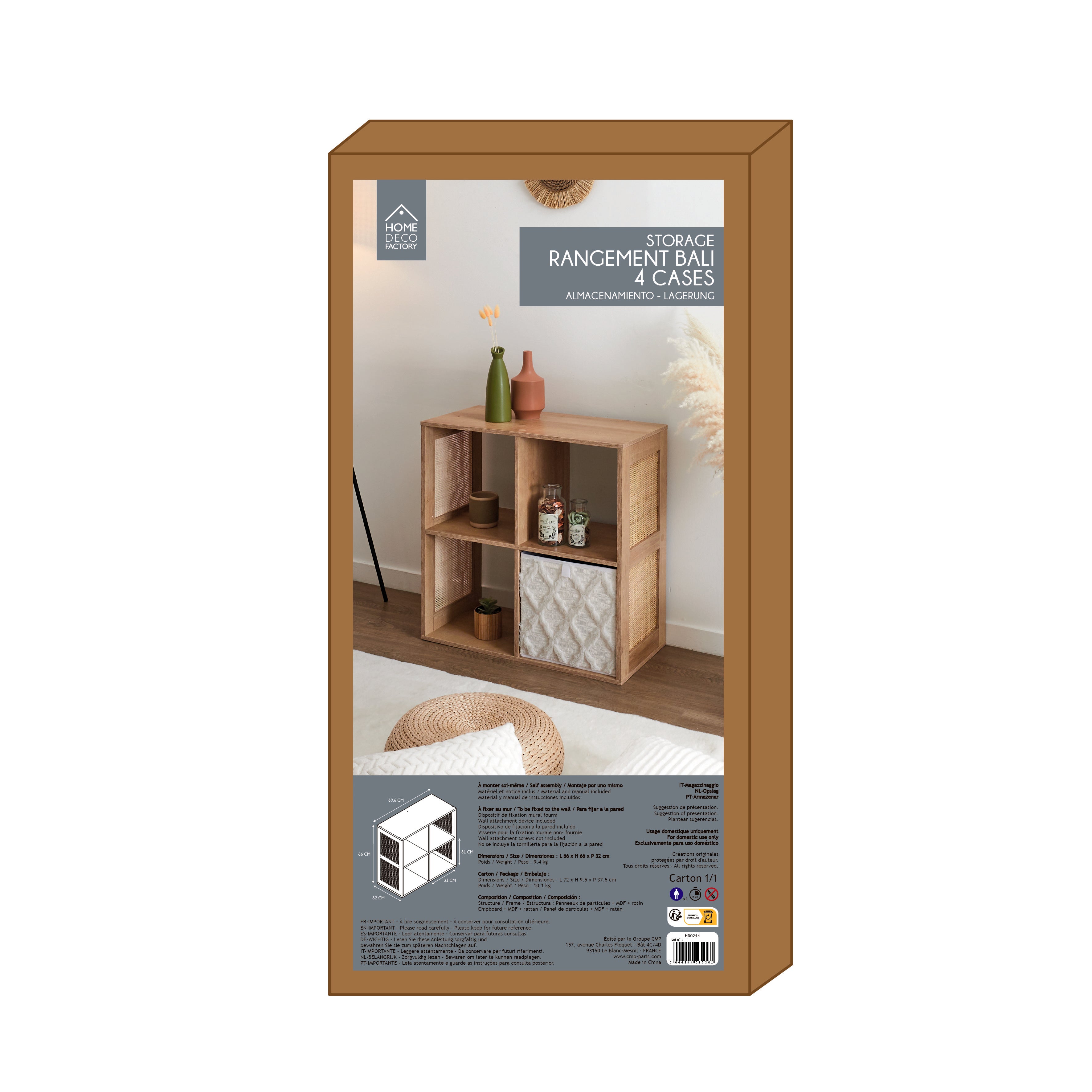 RANGEMENT MODULABLE 4 CASES BALI