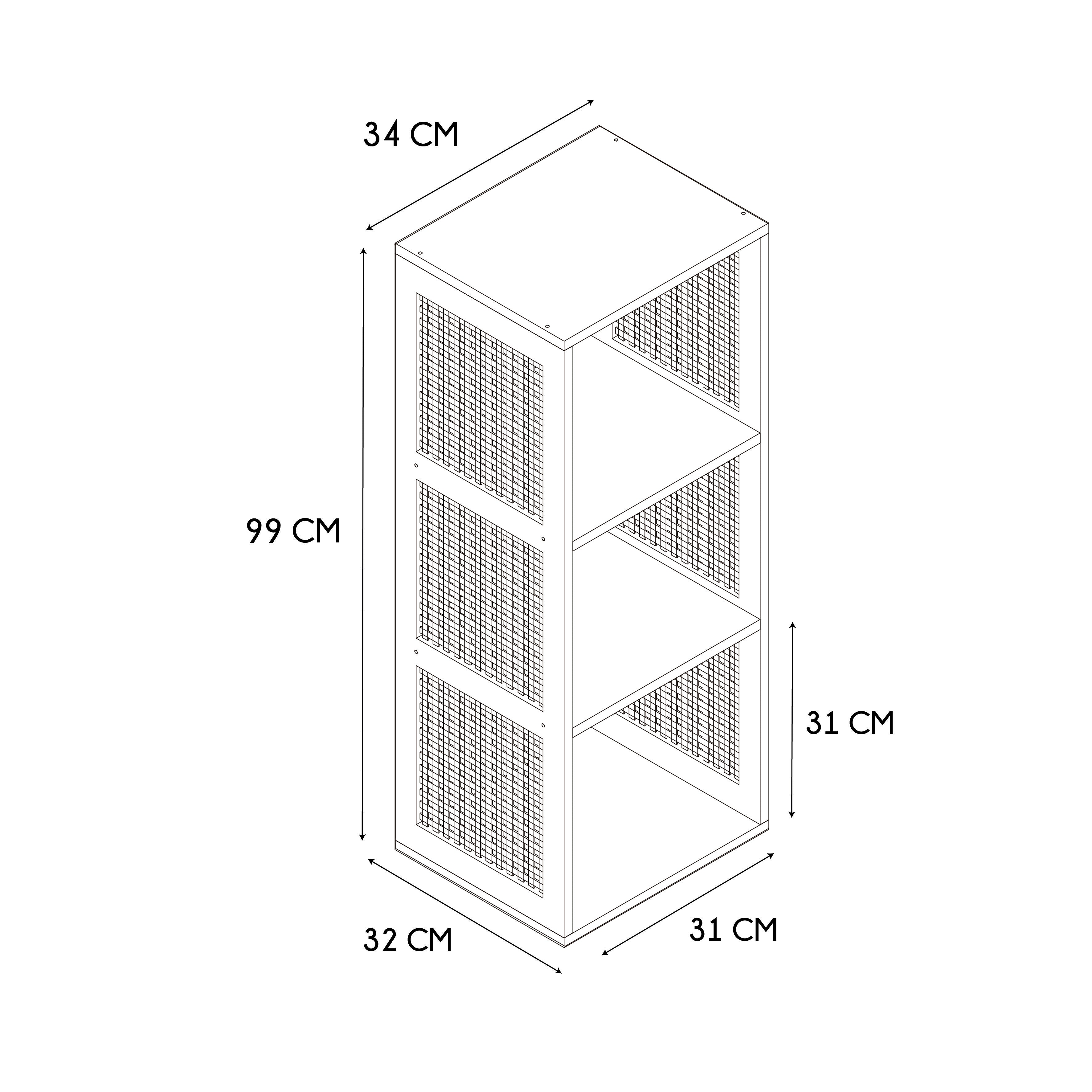 RANGEMENT MODULABLE 3 CASES BALI