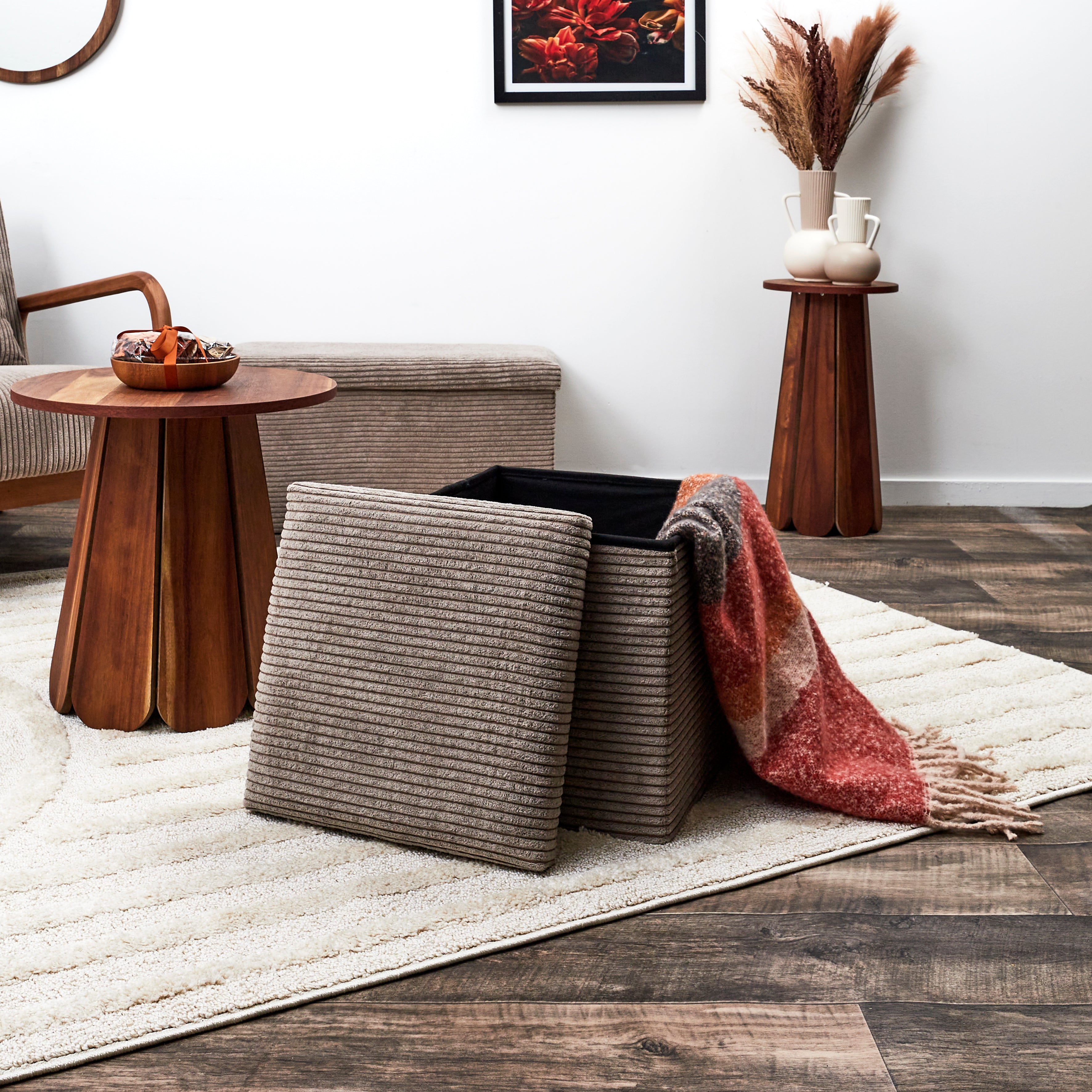 COFFRE POUF PLIABLE COTELE SCOTT TAUPE