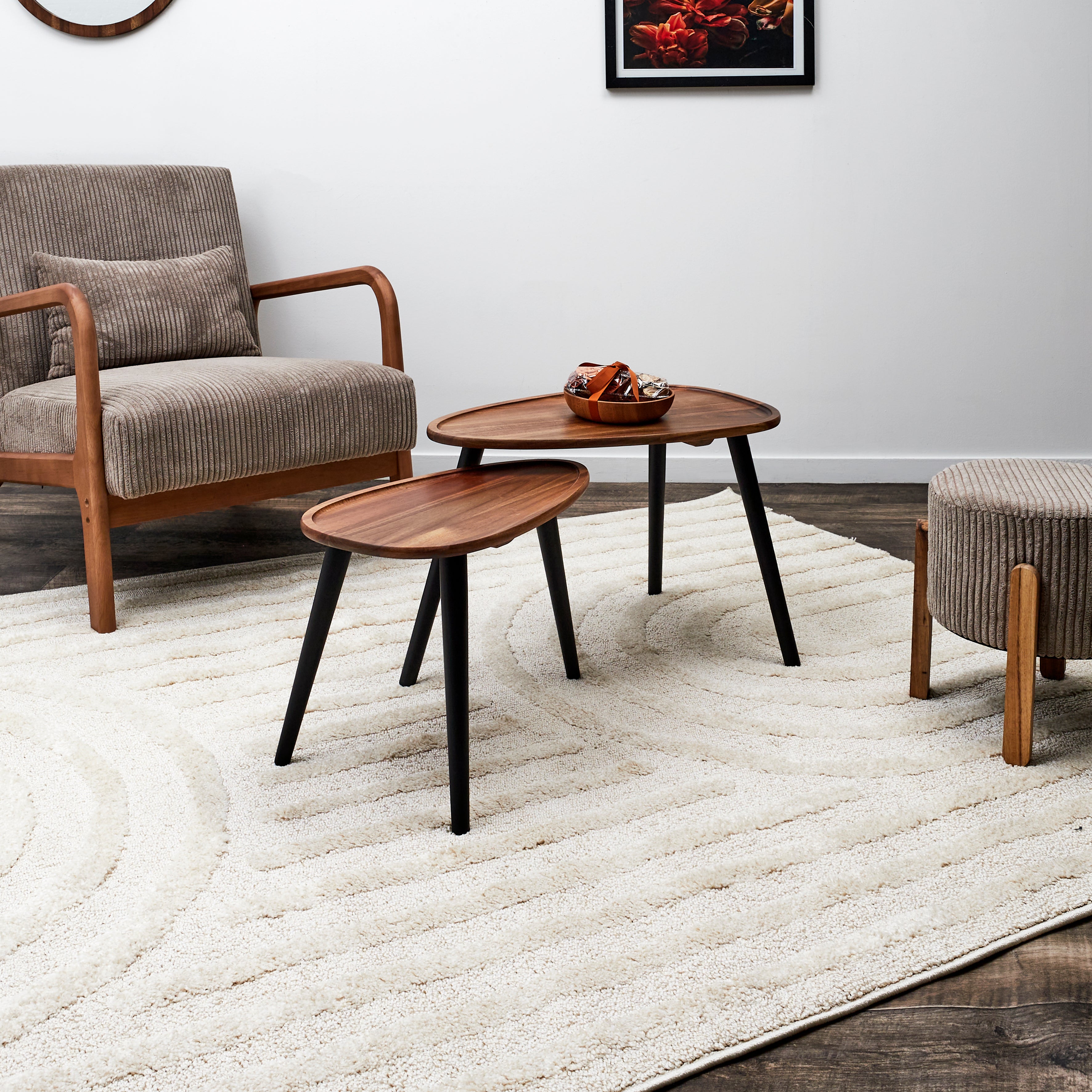 TABLE GIGOGNE GALET ACACIA X2