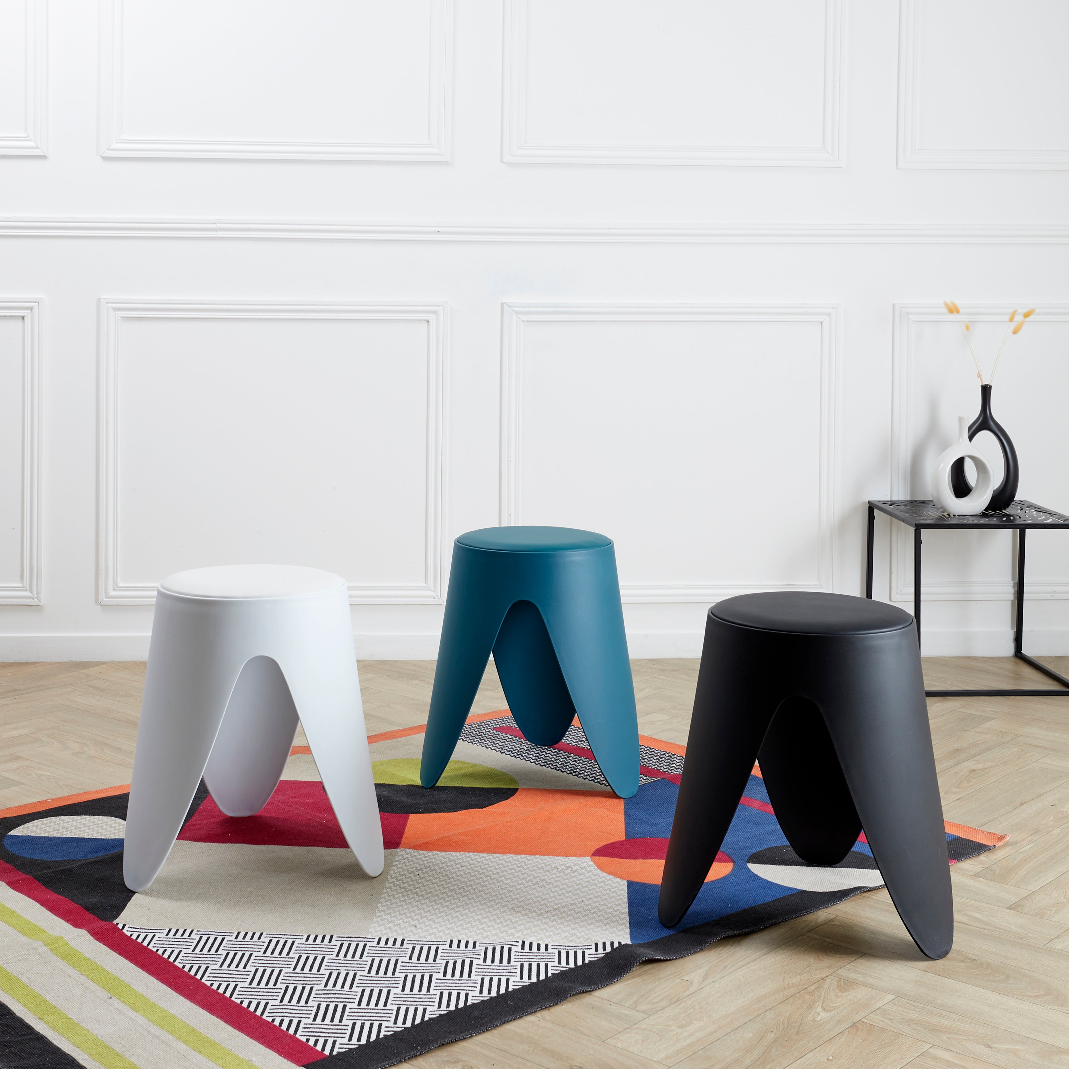 TABOURET EVE BLEU CANARD