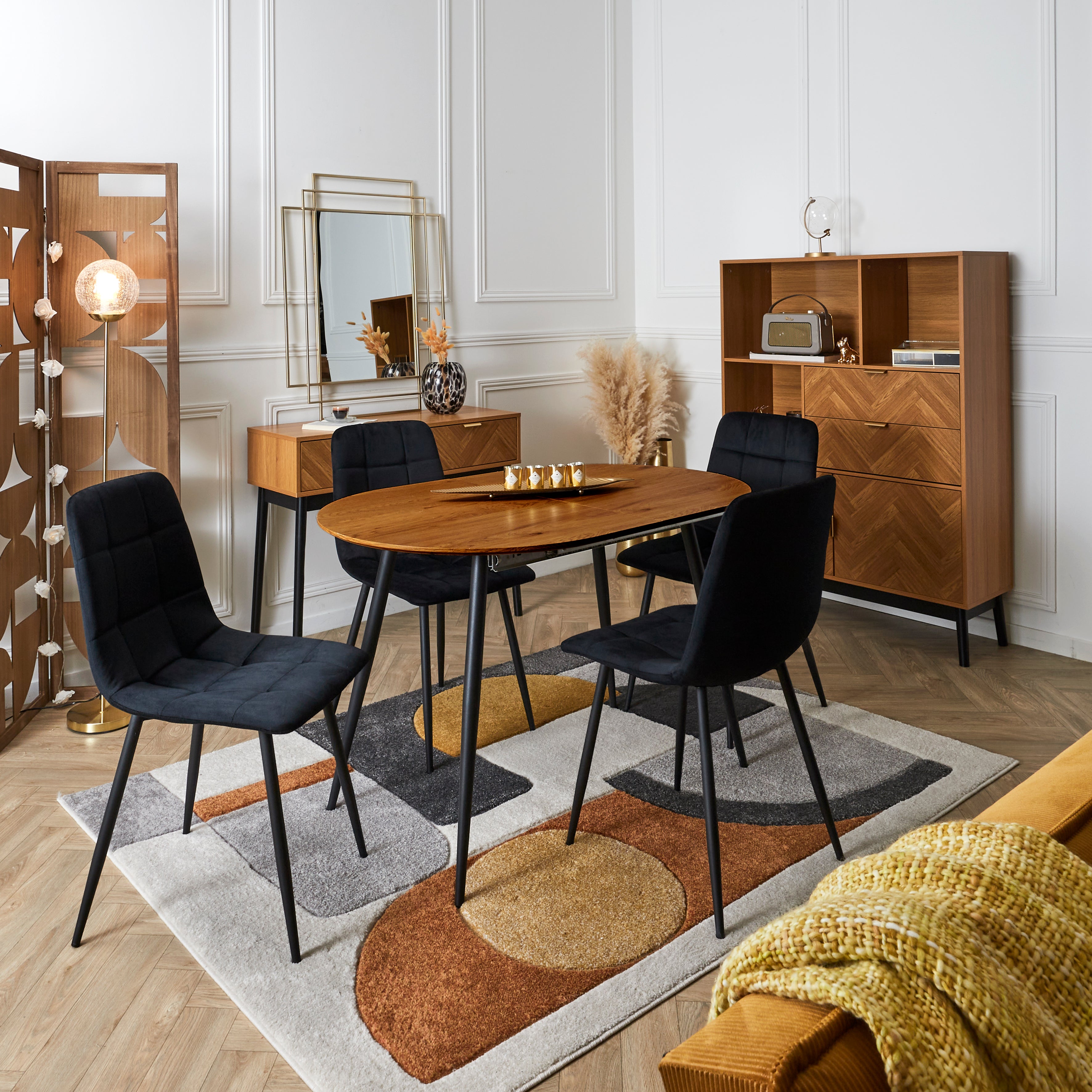 CHAISE MATEO NOIR - LOT DE 4