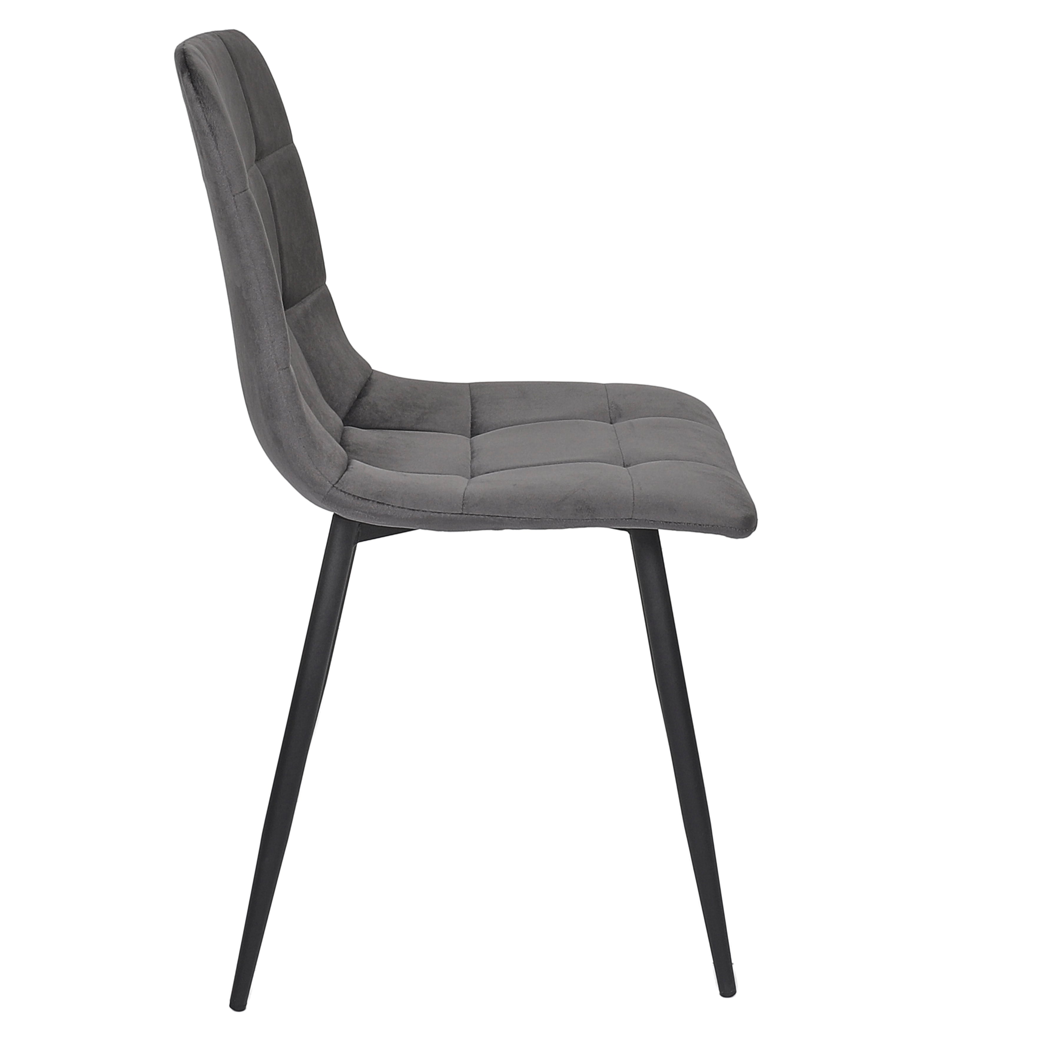 CHAISE MATEO GRIS - LOT DE 4