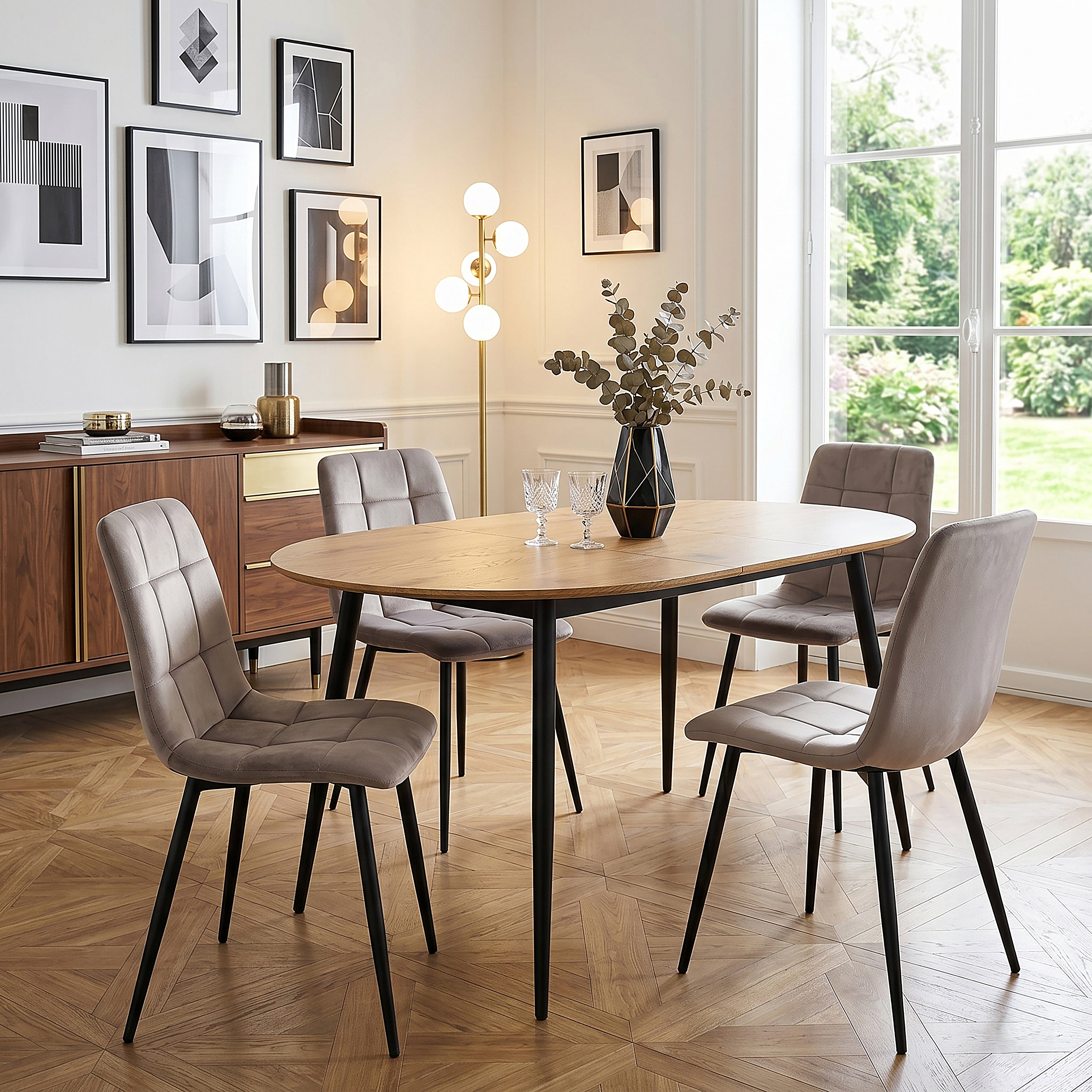 CHAISE MATEO TAUPE - LOT DE 4