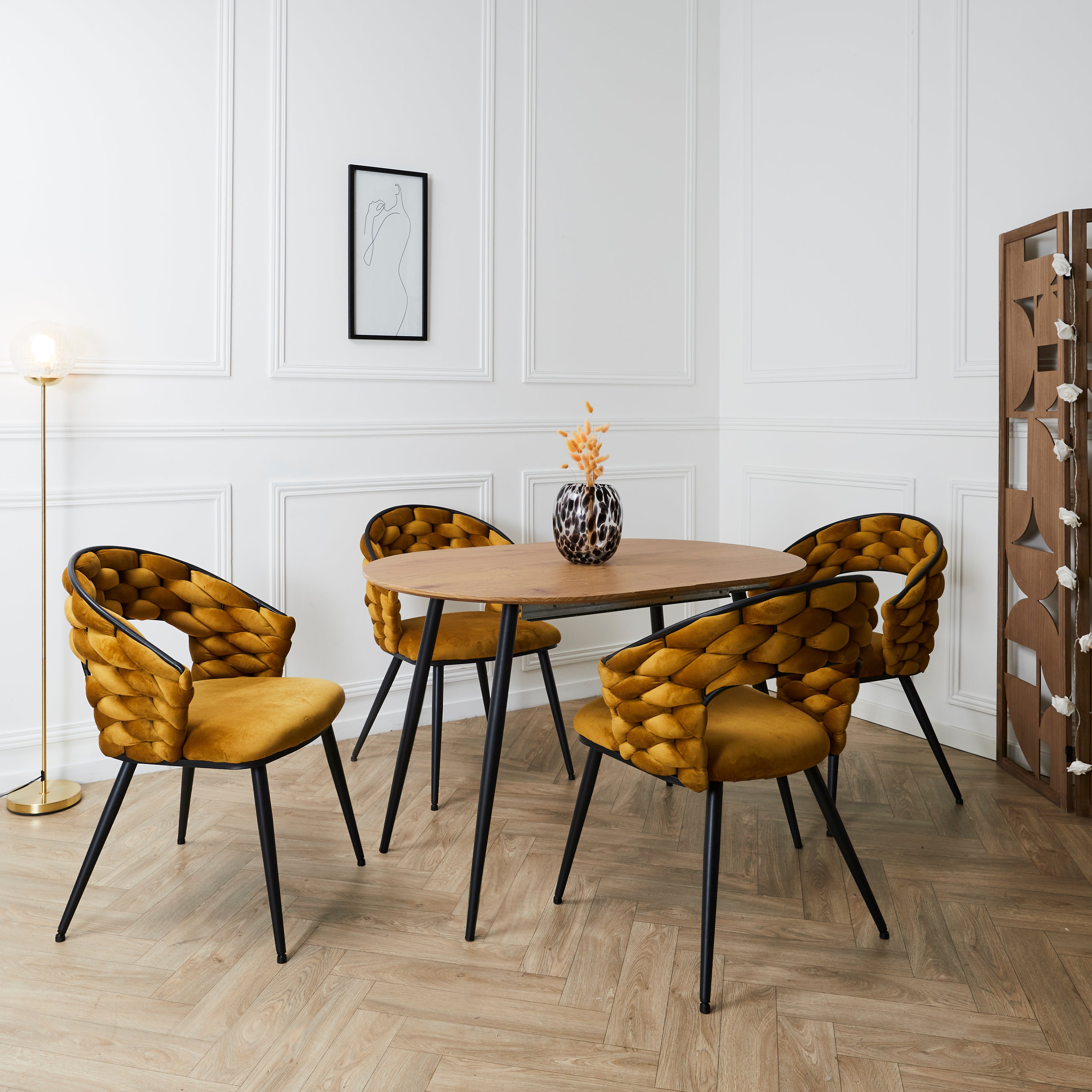 FAUTEUIL SAWYER JAUNE MOUTARDE A1 - LOT DE 2