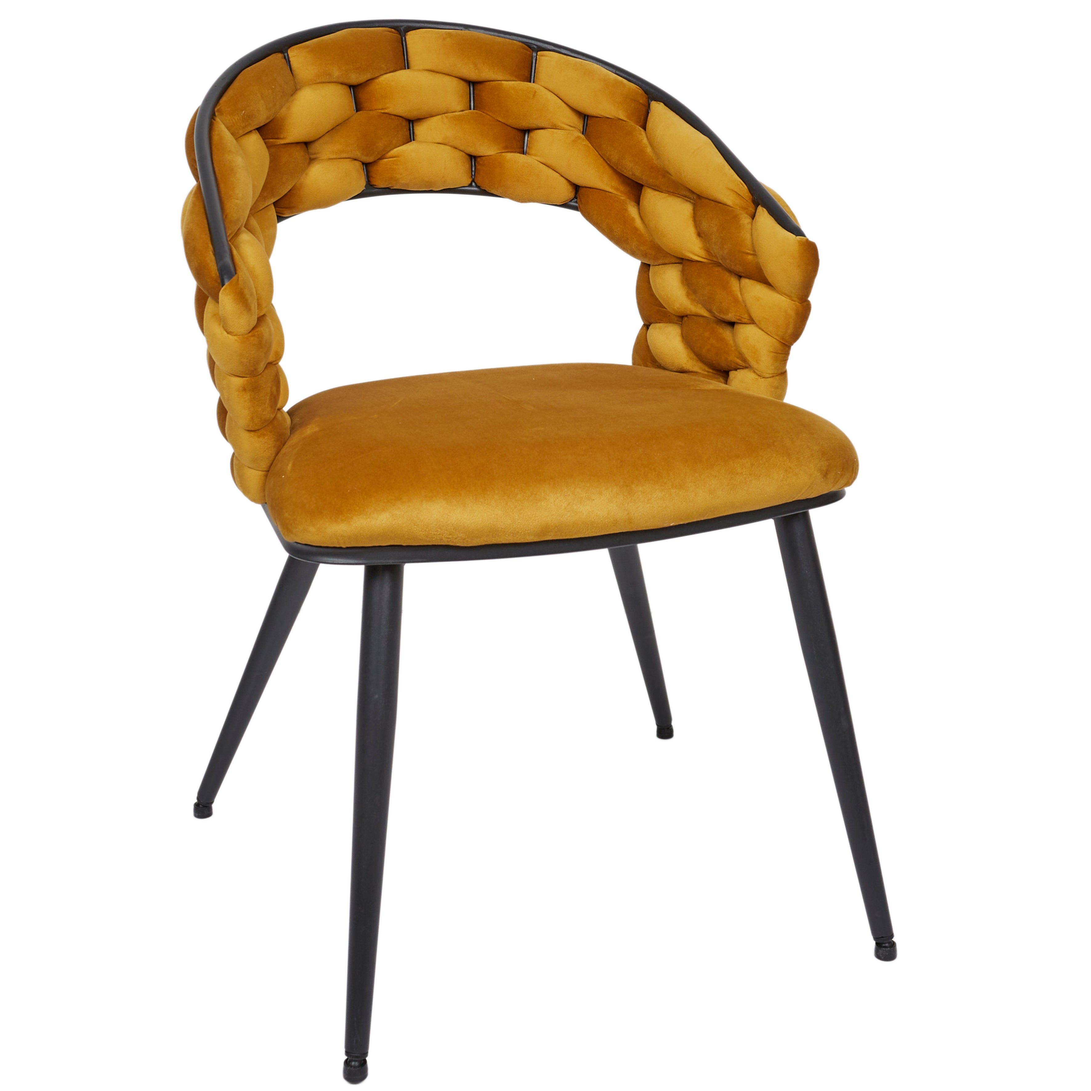 FAUTEUIL SAWYER JAUNE MOUTARDE A1 - LOT DE 2