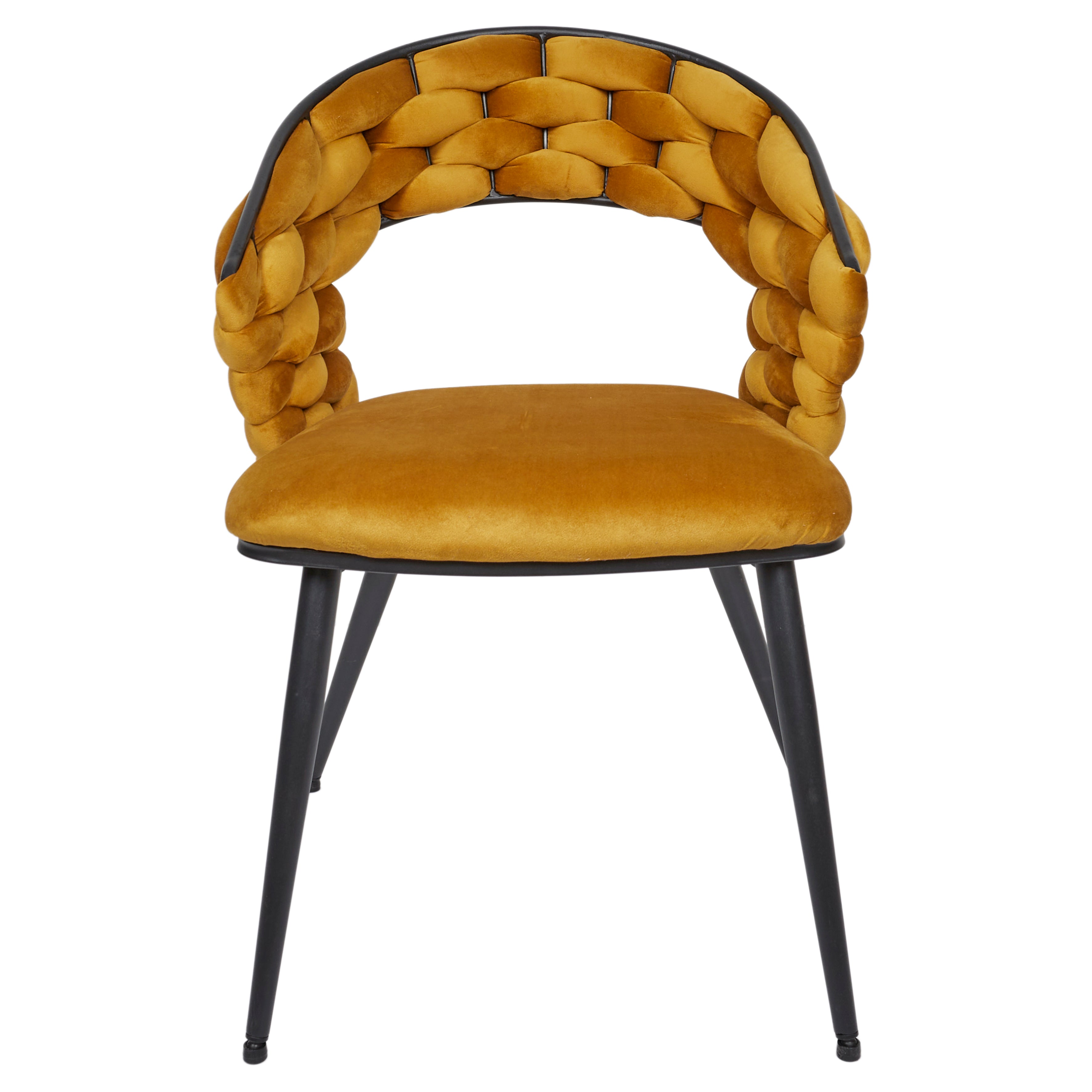 FAUTEUIL SAWYER JAUNE MOUTARDE A1 - LOT DE 2
