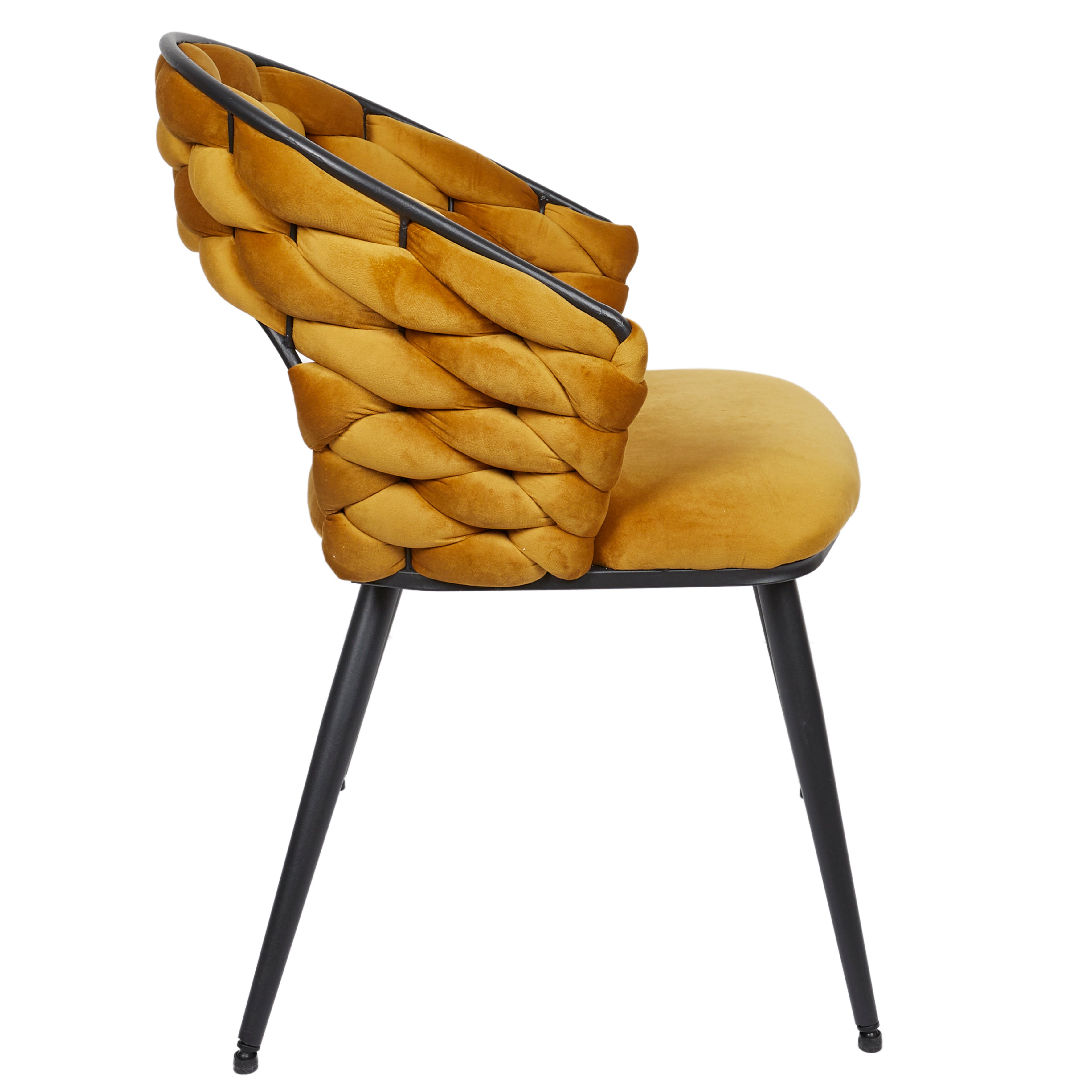 FAUTEUIL SAWYER JAUNE MOUTARDE A1 - LOT DE 2
