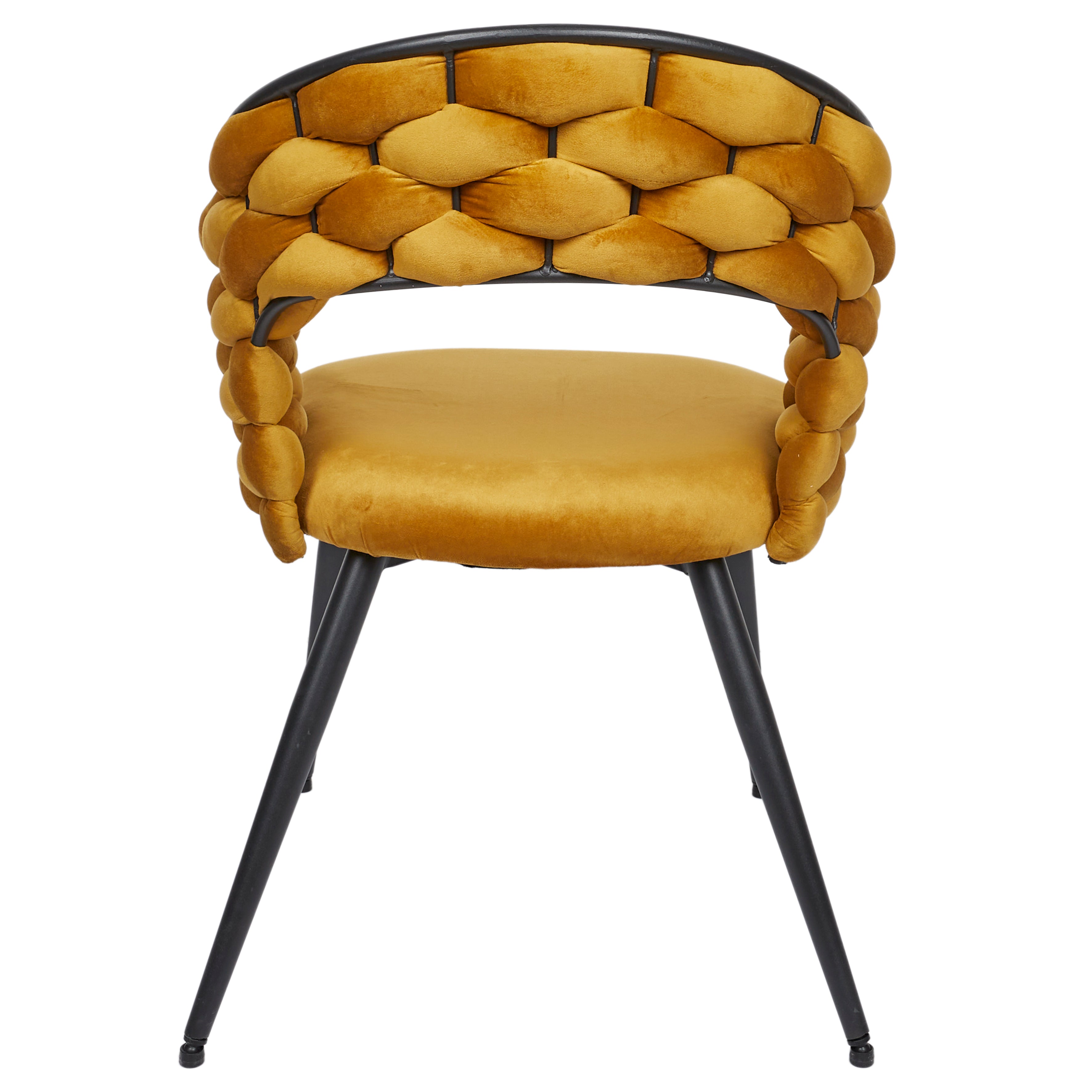 FAUTEUIL SAWYER JAUNE MOUTARDE A1 - LOT DE 2