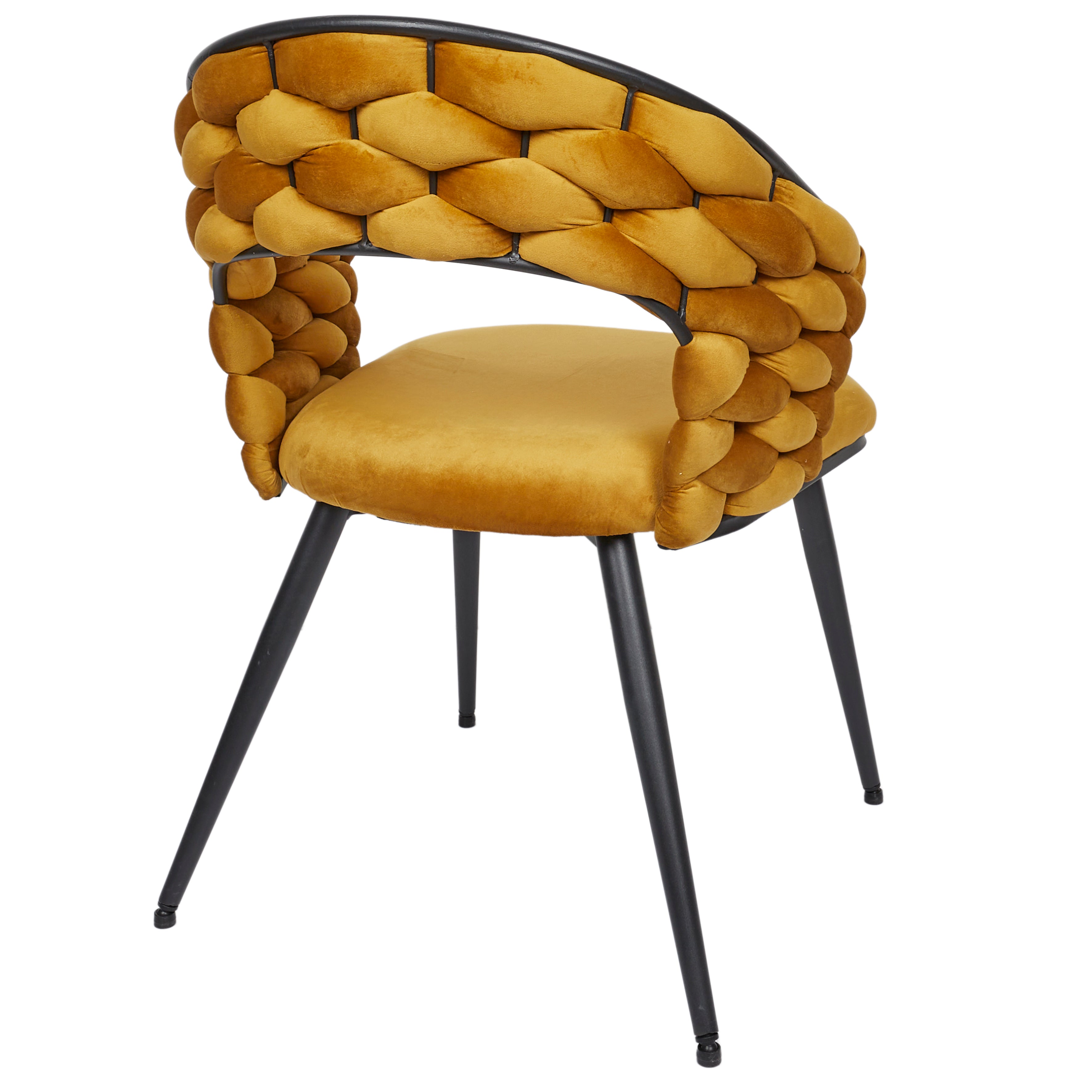 FAUTEUIL SAWYER JAUNE MOUTARDE A1 - LOT DE 2