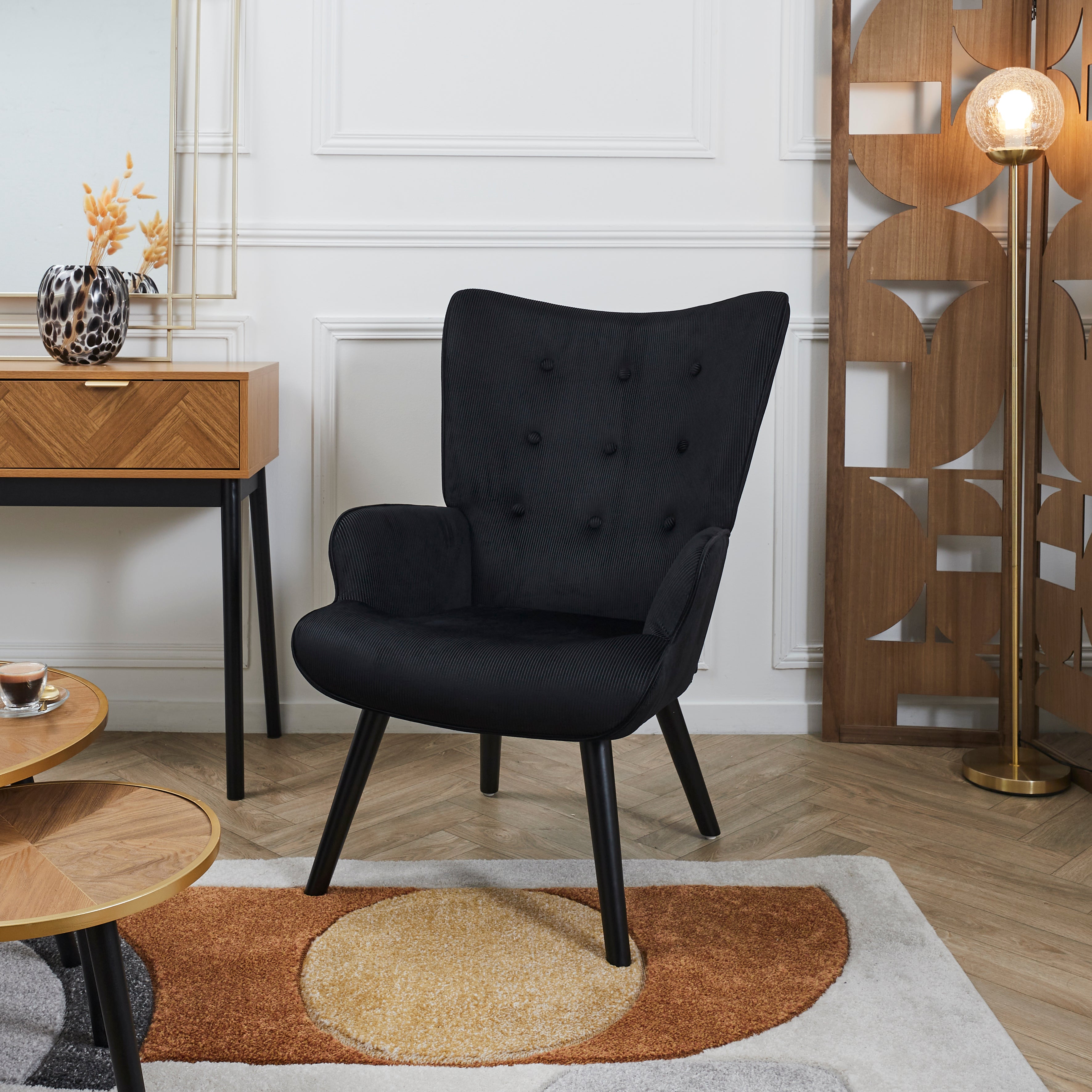 FAUTEUIL DE SALON GIULIA NOIR A1