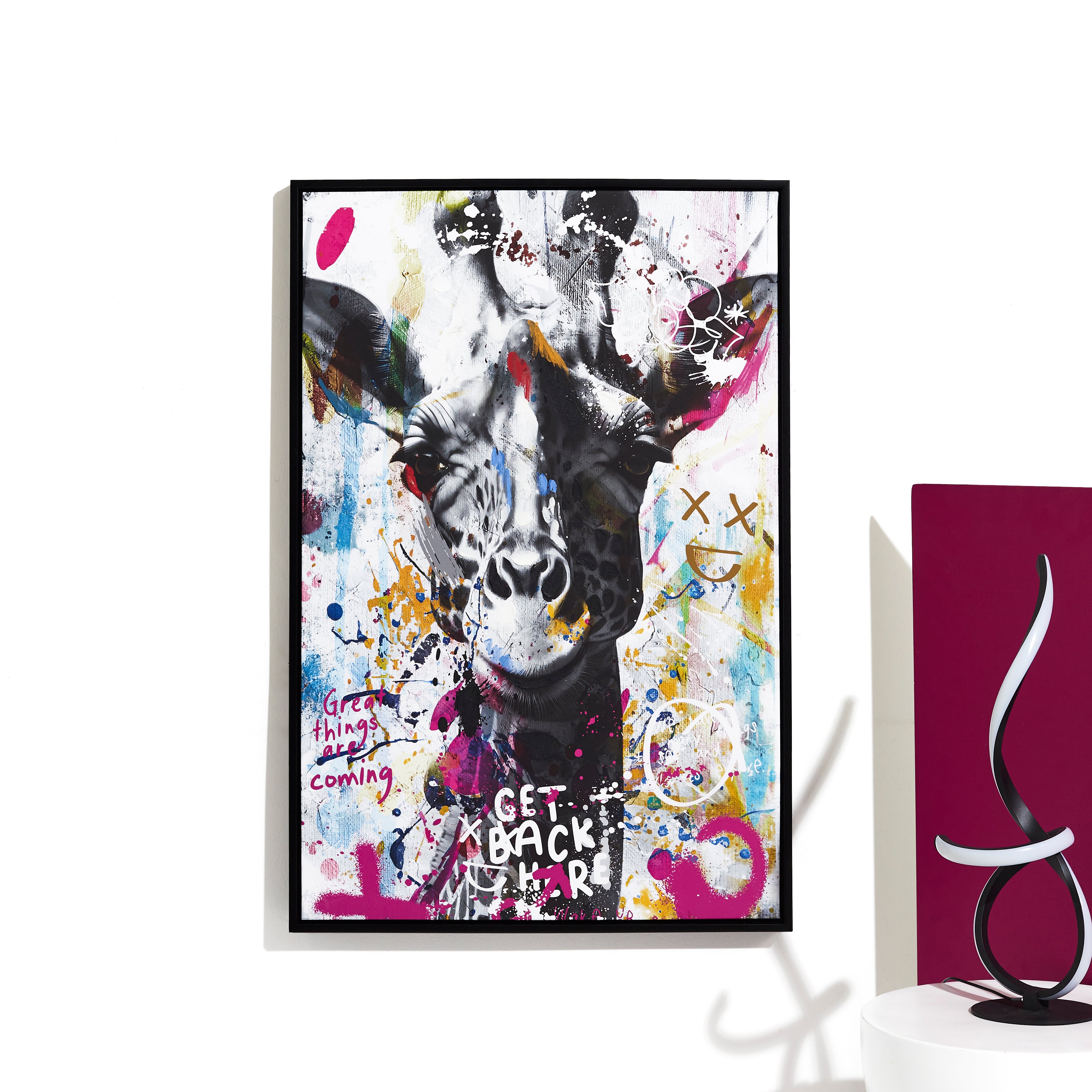 TABLEAU GIRAFE COLORE 60X90CM