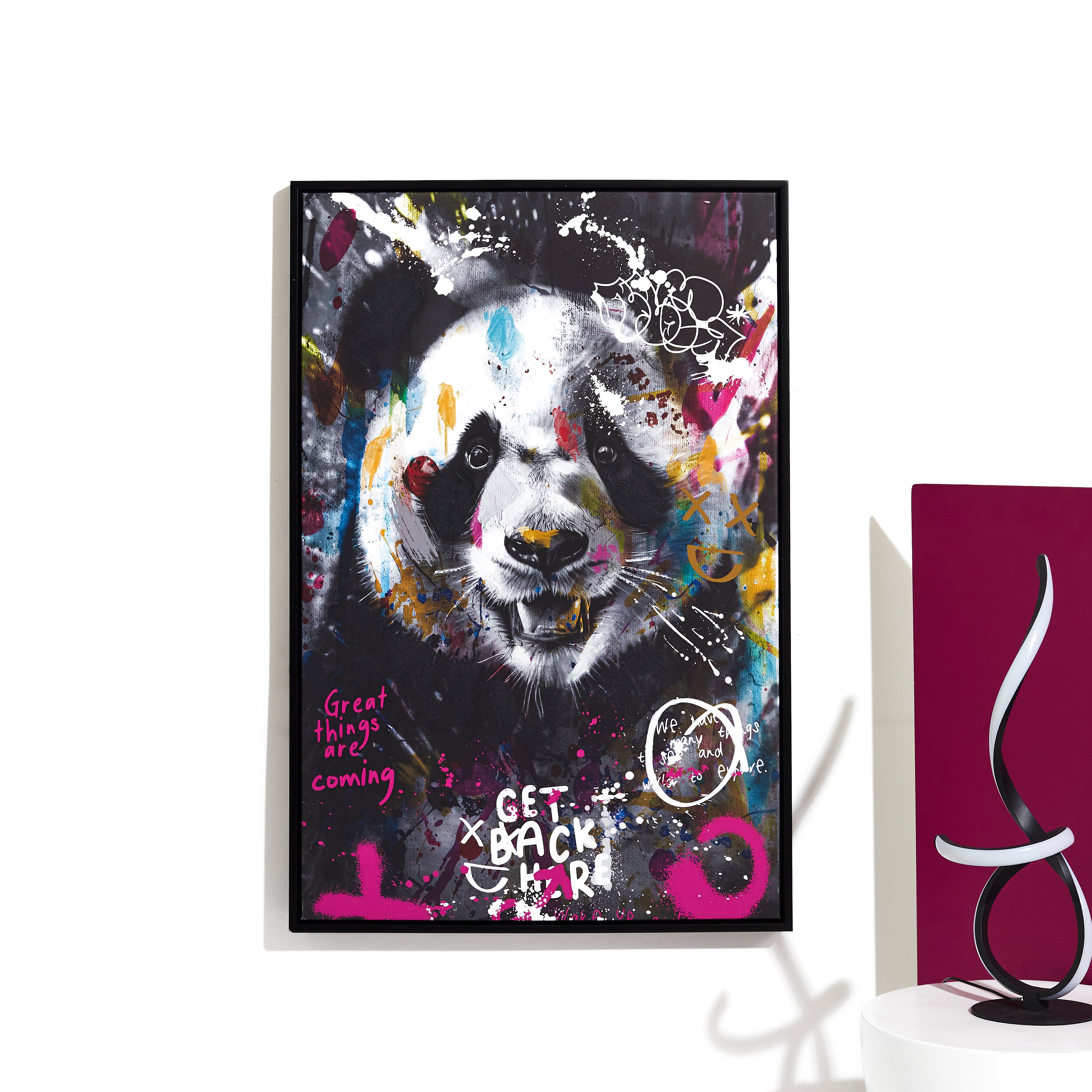 TABLEAU PANDA COLORE 60X90CM