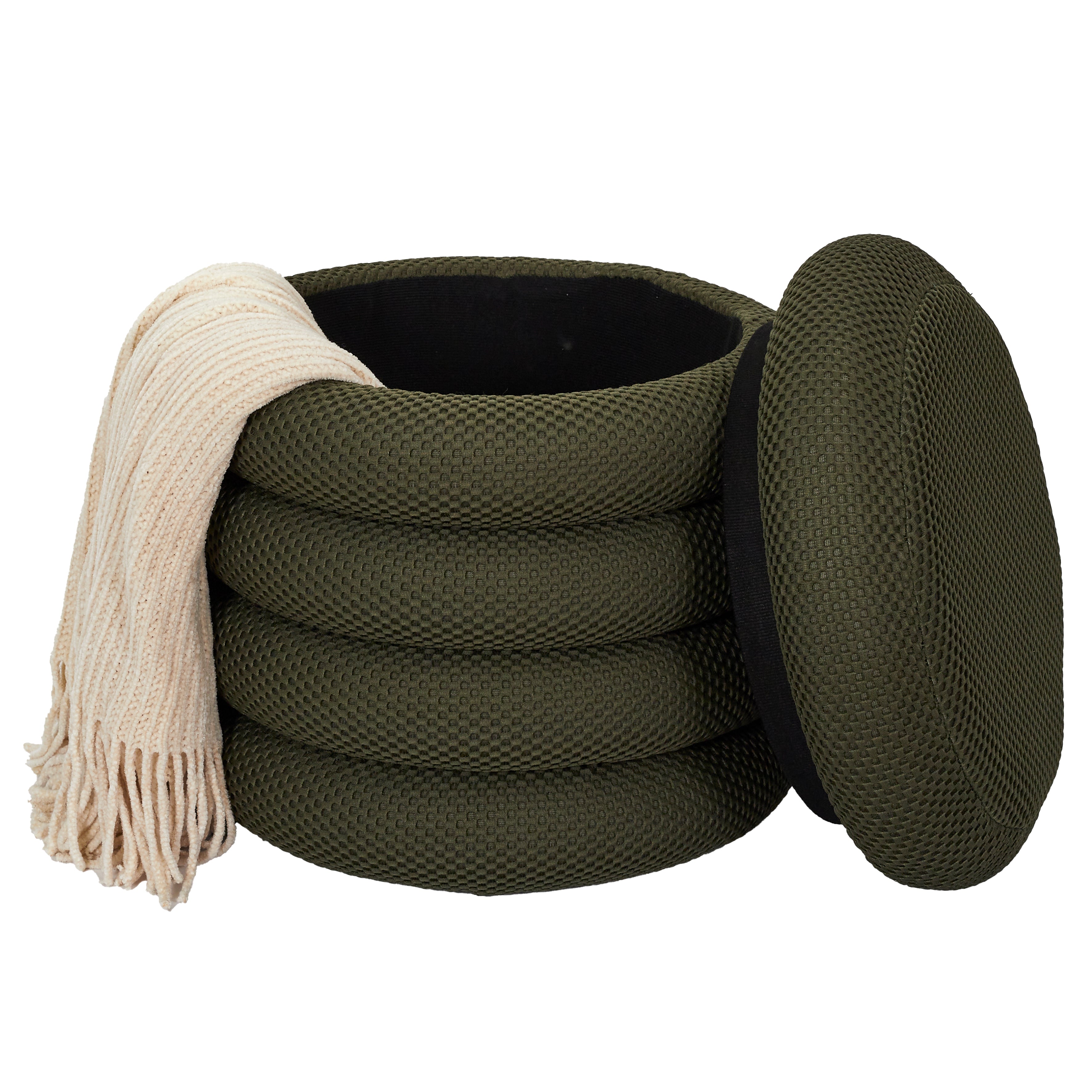 POUF RANGEMENT ATOME KAKI