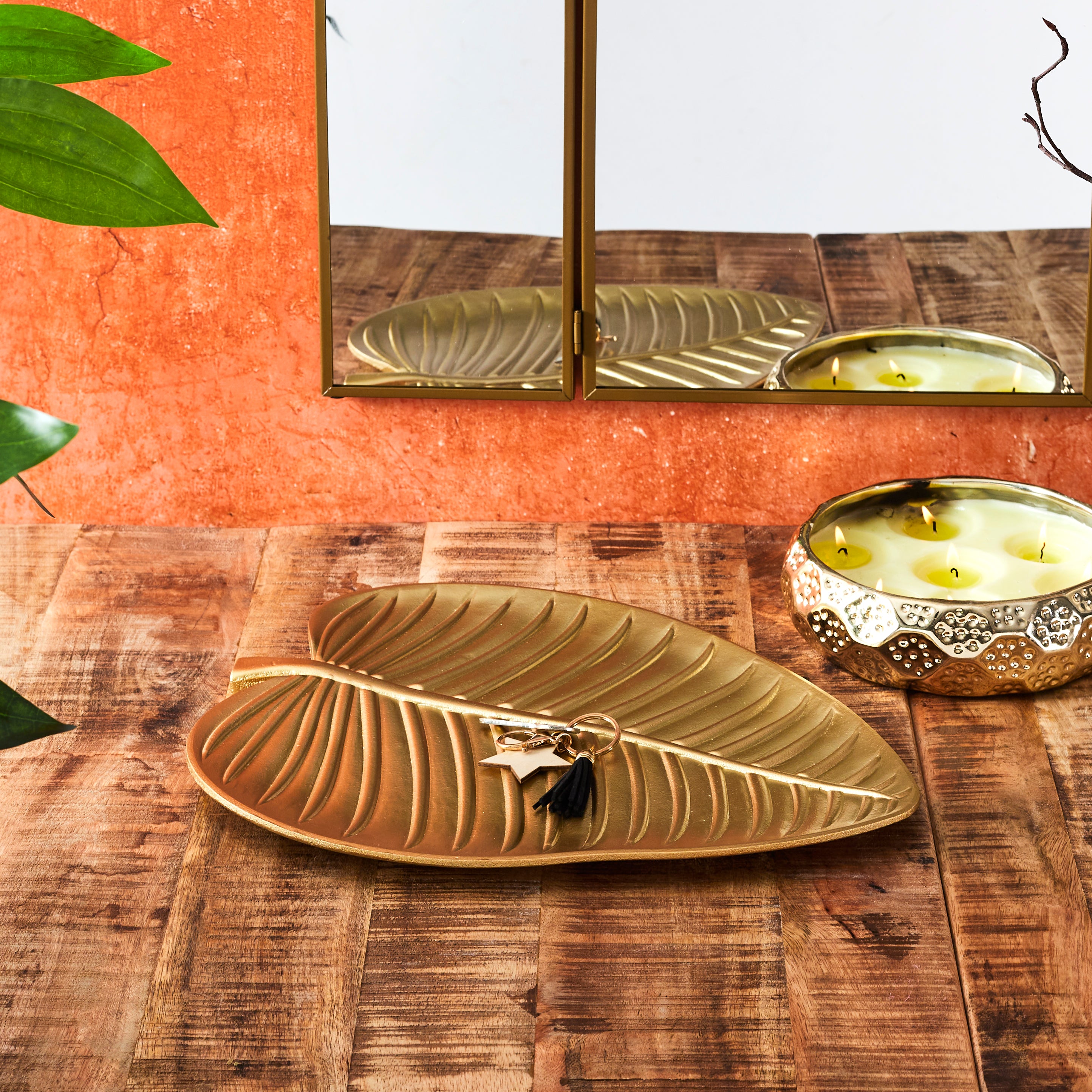 VIDE POCHE FEUILLE DORE