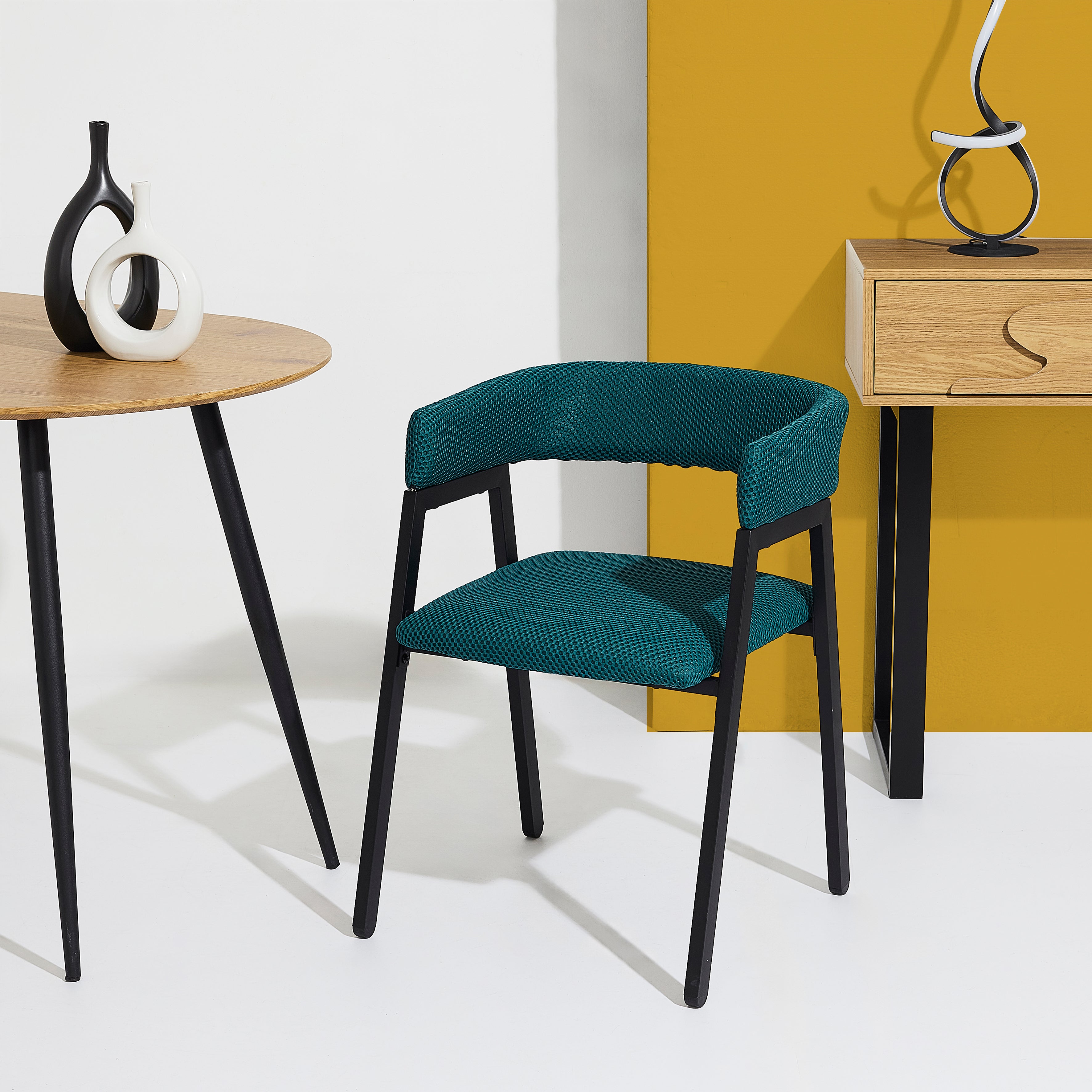 FAUTEUIL DESIGN ATOME BLEU - LOT DE 2