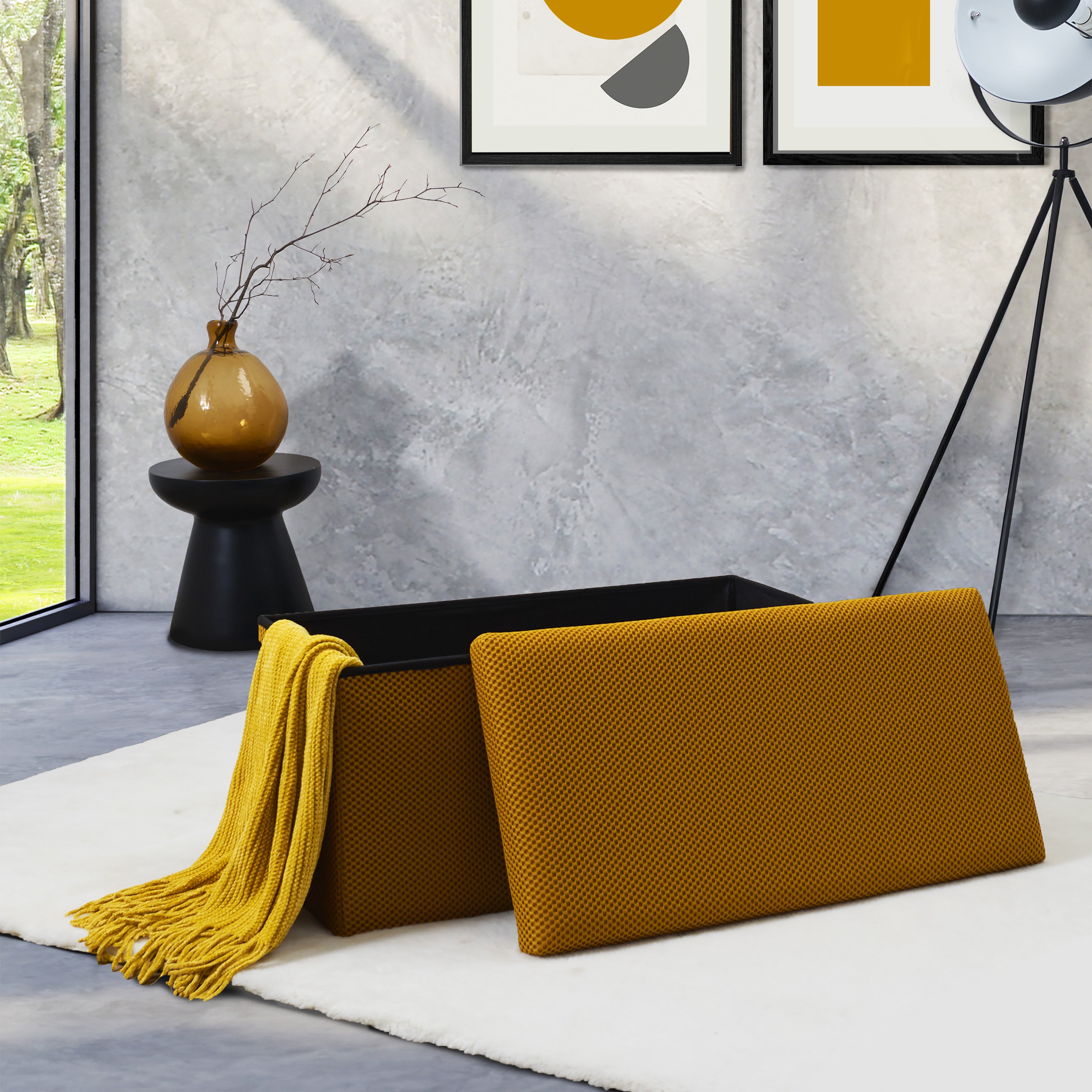 COFFRE BANC PLIABLE ATOME JAUNE