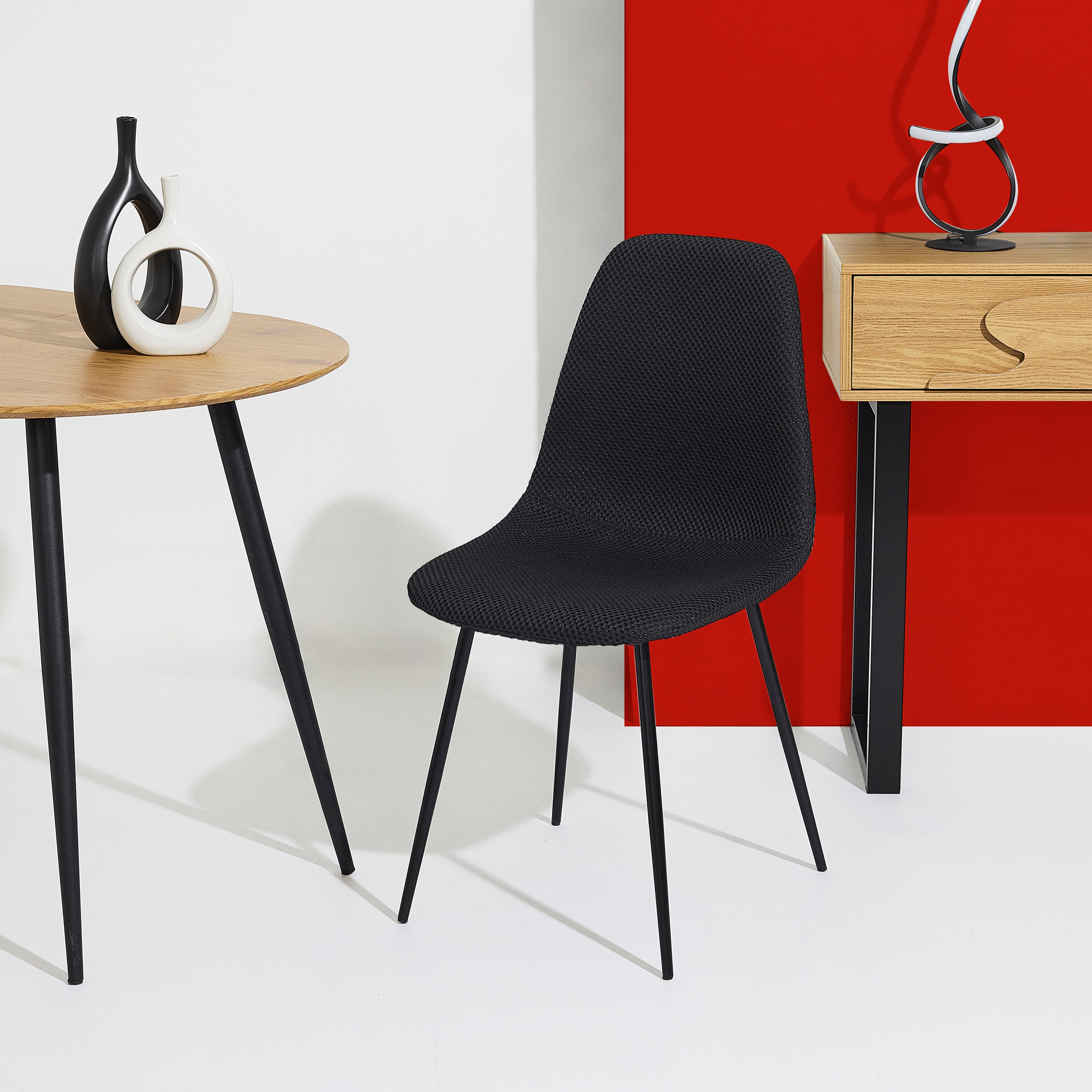 CHAISE ATOME NOIR - LOT DE 4
