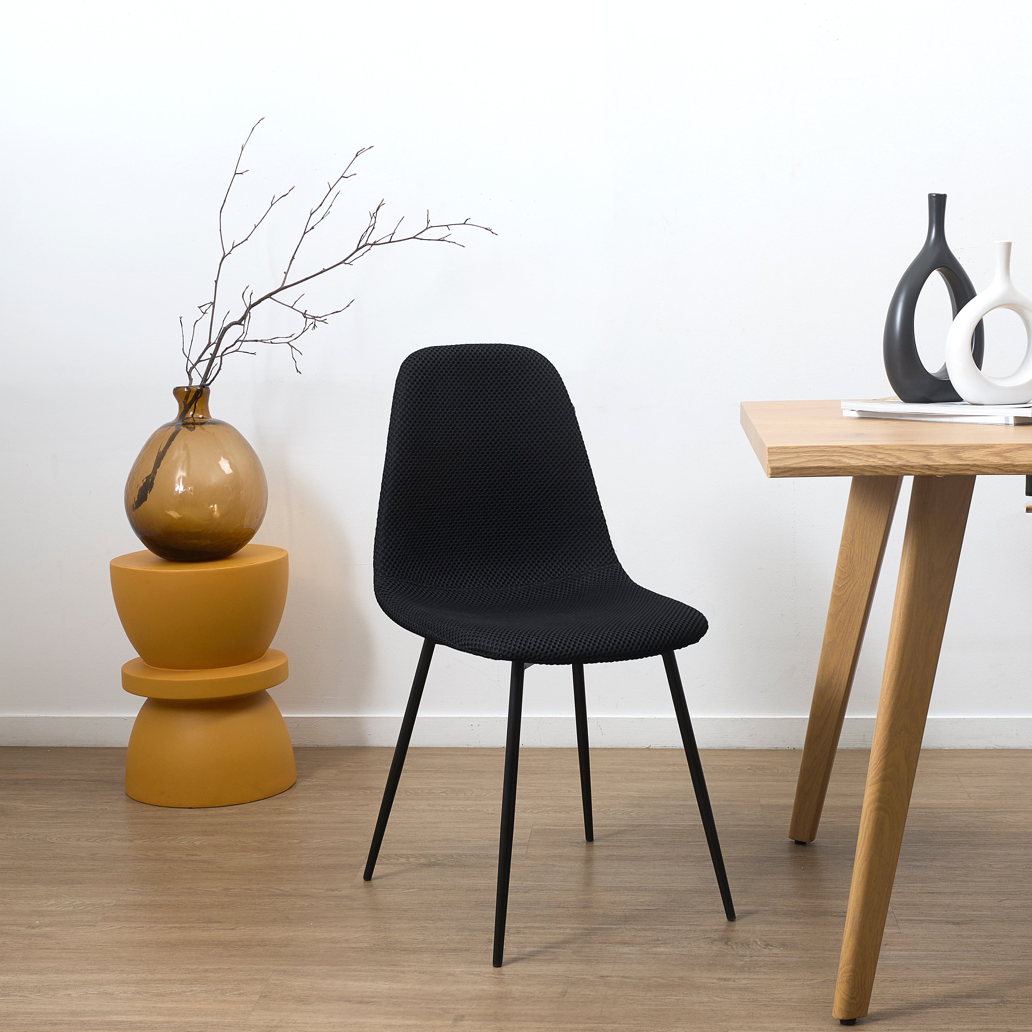 CHAISE ATOME NOIR - LOT DE 4