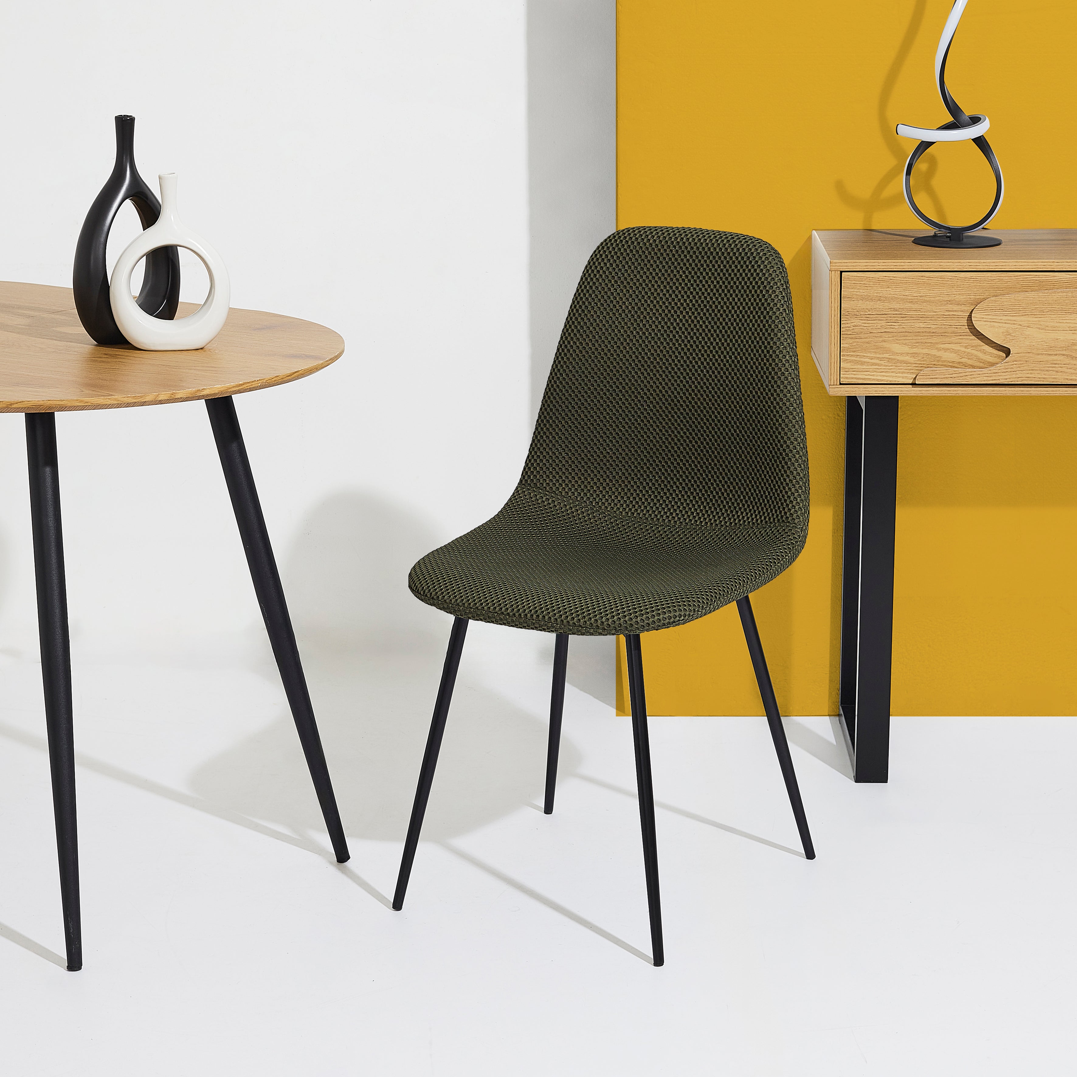 CHAISE ATOME KAKI - LOT DE 4