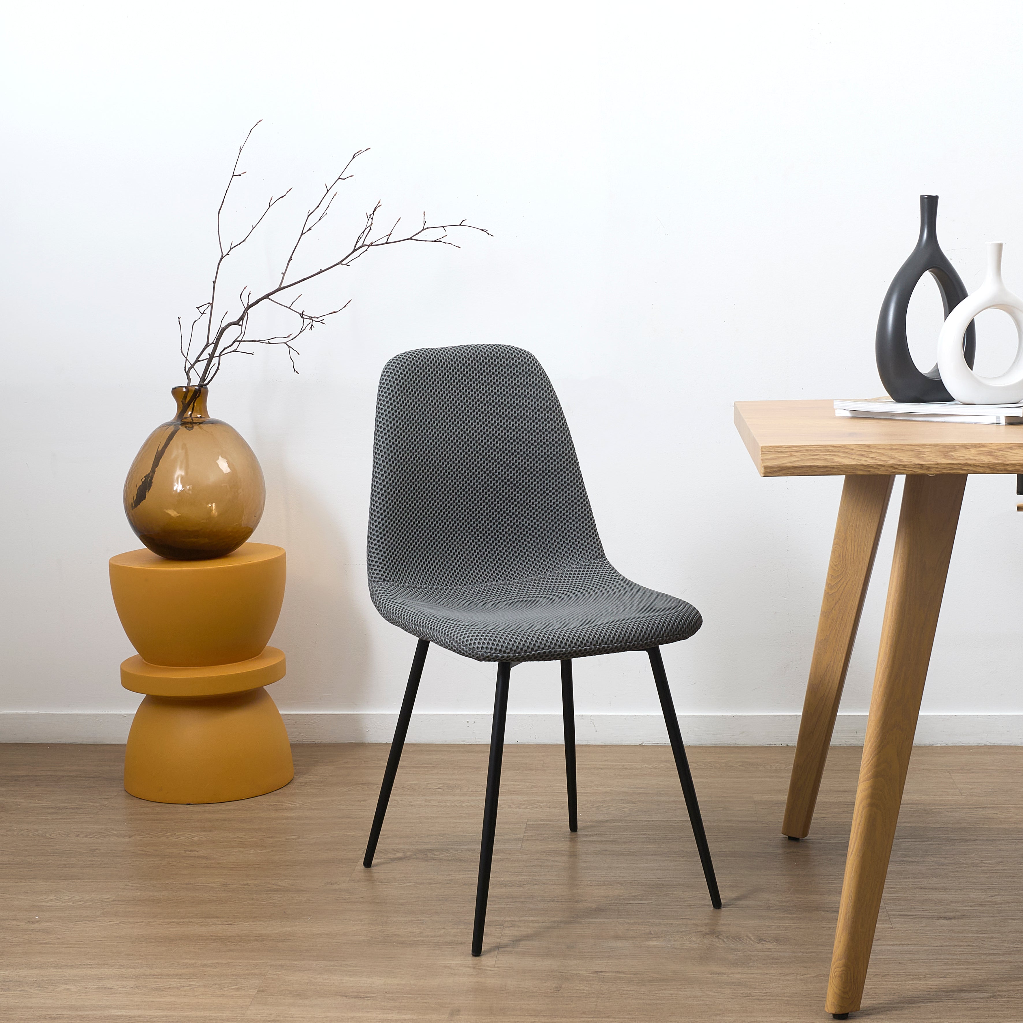 CHAISE ATOME GRIS - LOT DE 4