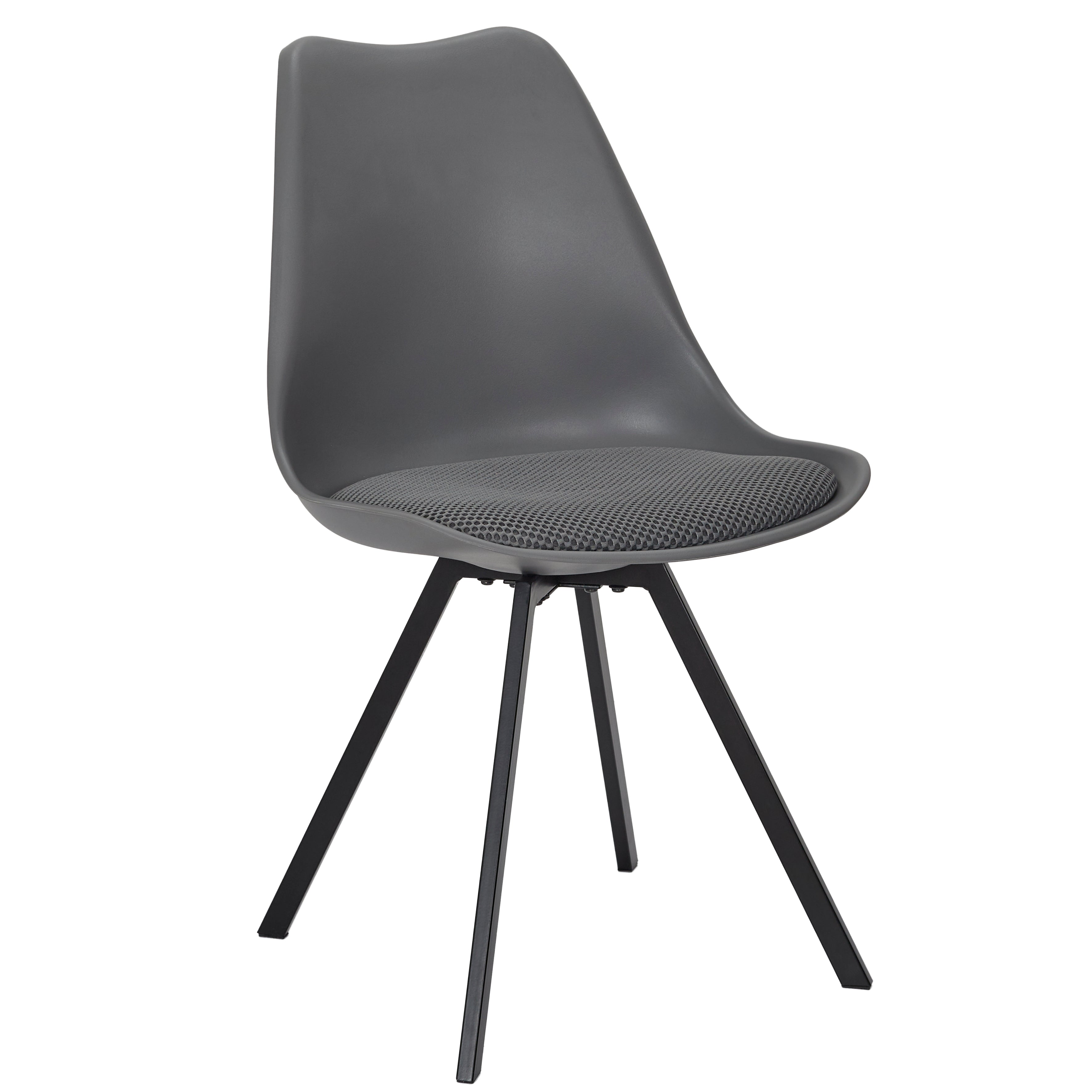 CHAISE PP AVEC COUSSIN ATOME GRIS - LOT DE 4