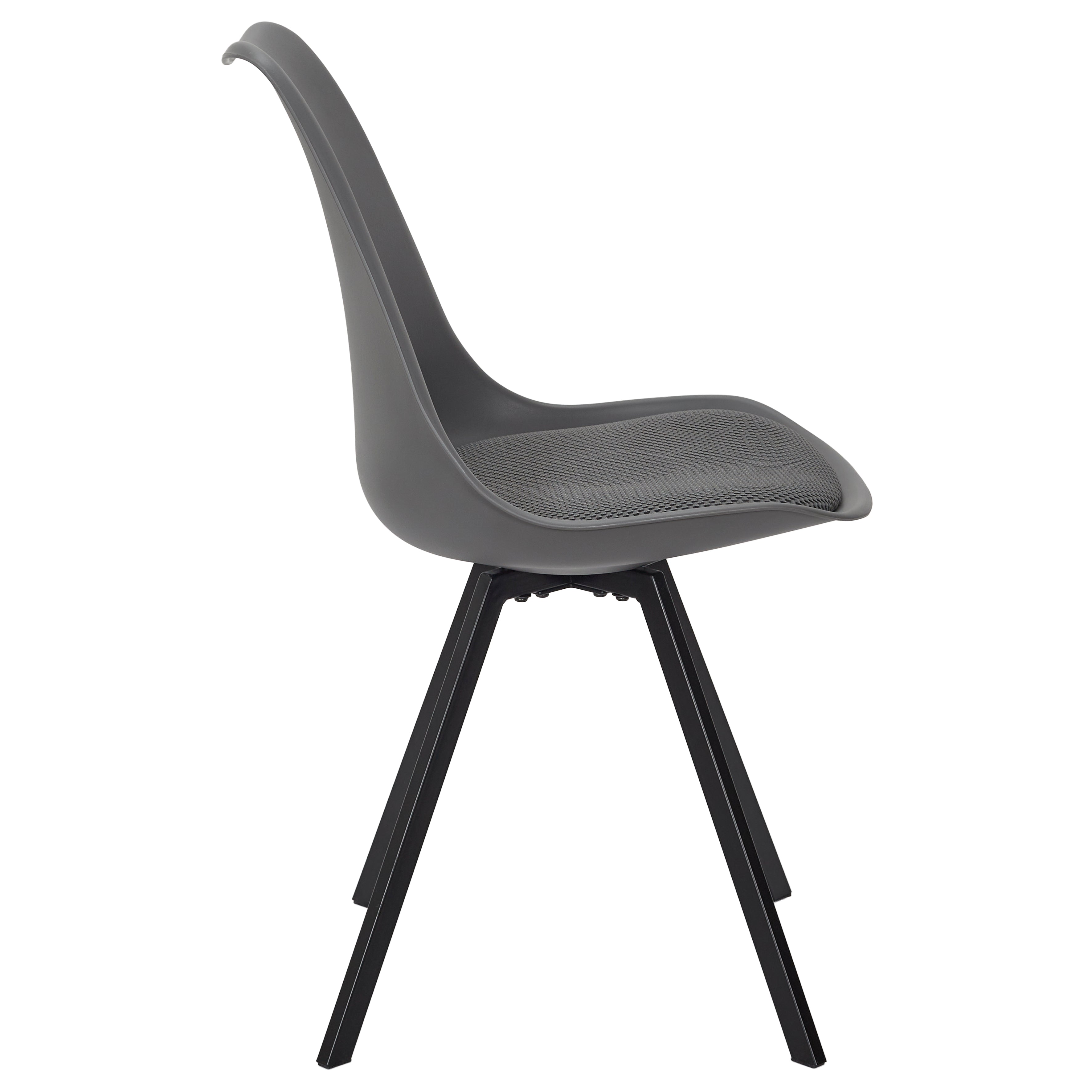CHAISE PP AVEC COUSSIN ATOME GRIS - LOT DE 4