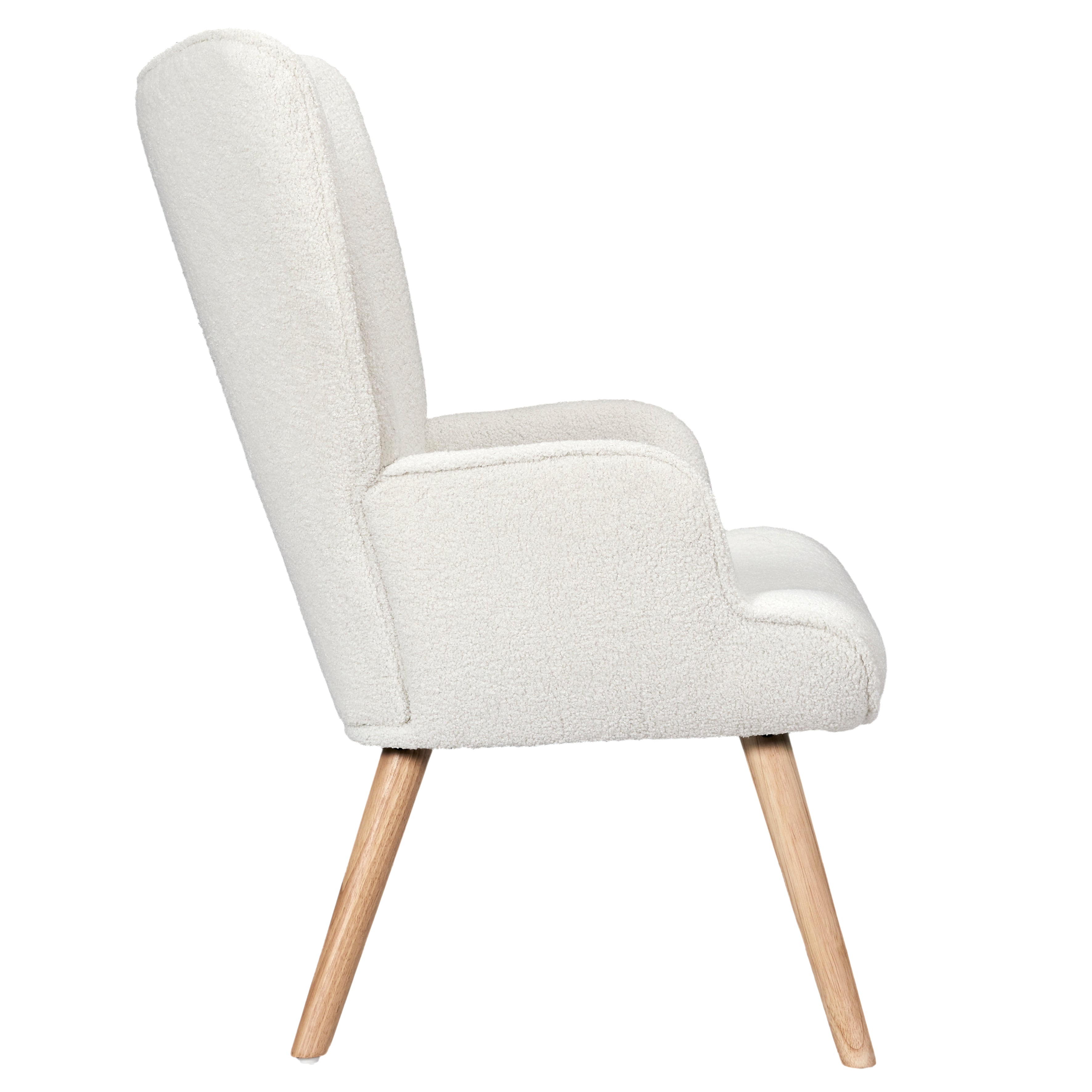 FAUTEUIL DE SALON BOUCLETTE RHEA BLANC