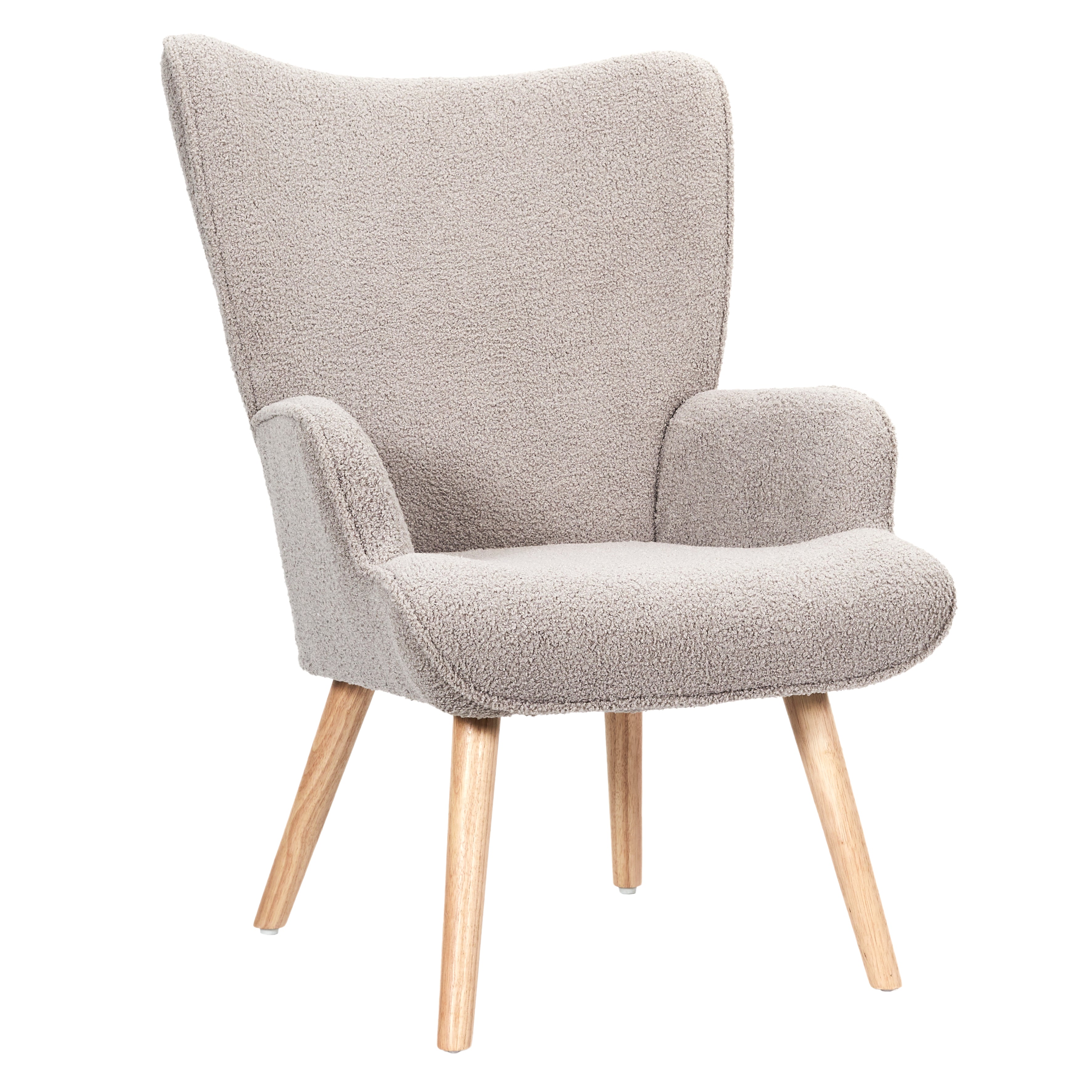 FAUTEUIL DE SALON BOUCLETTE RHEA TAUPE